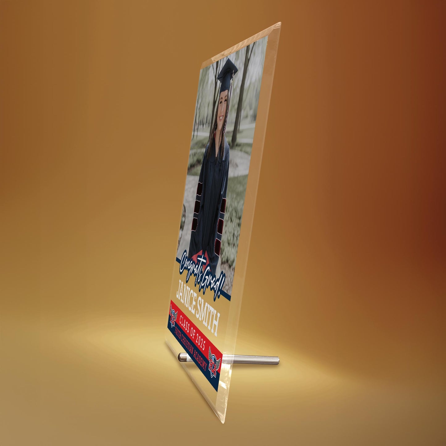 Faith Christian Academy Glass Plaque Design 2