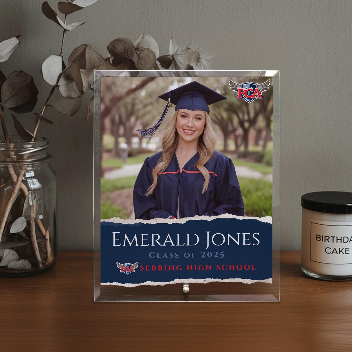 Faith Christian Academy Glass Plaque Design 3