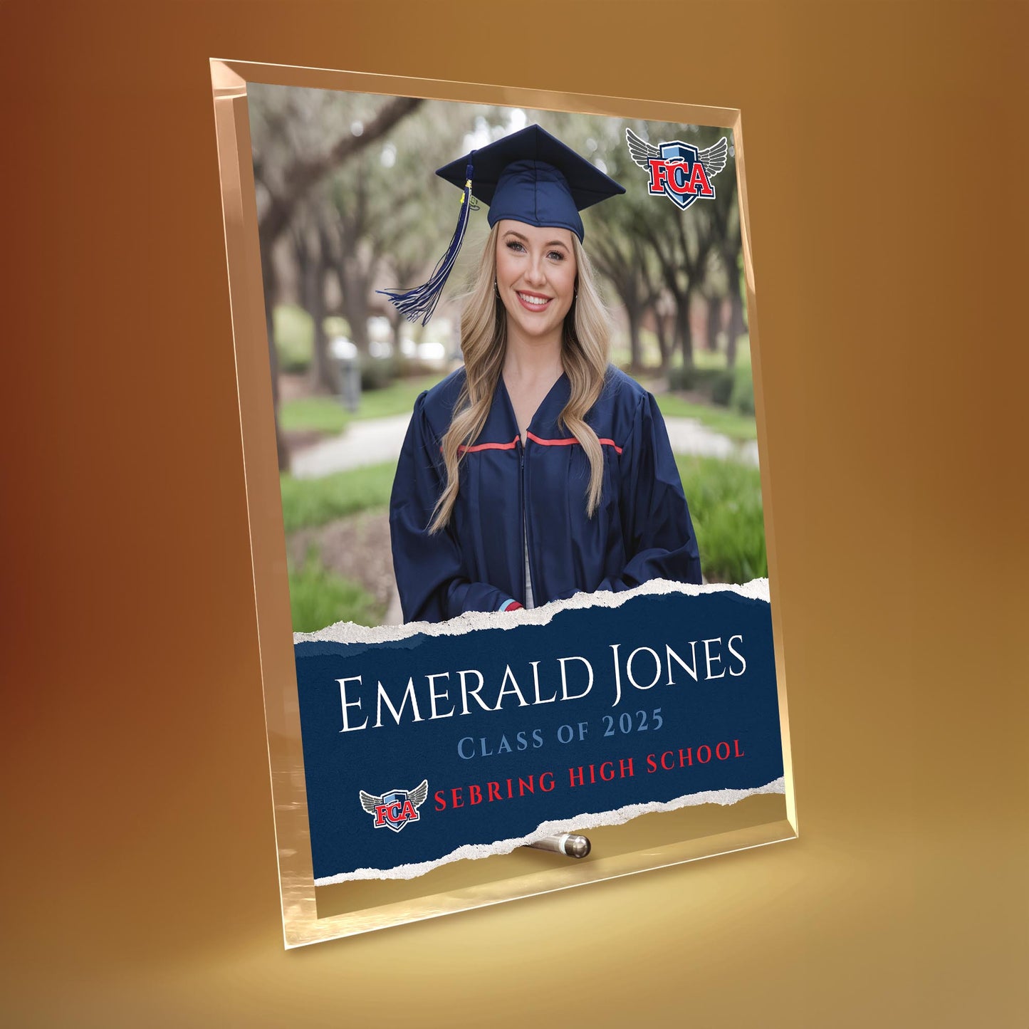 Faith Christian Academy Glass Plaque Design 3