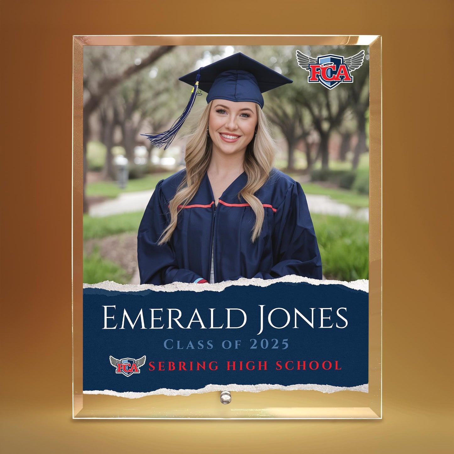 Faith Christian Academy Glass Plaque Design 3