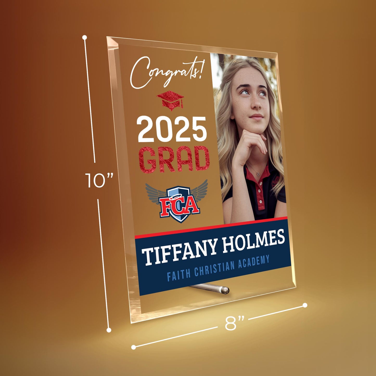 Faith Christian Academy Glass Plaque Design 4