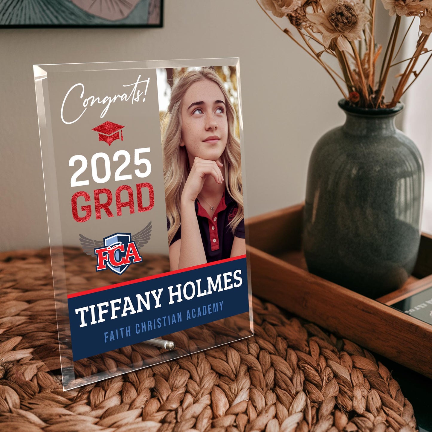 Faith Christian Academy Glass Plaque Design 4