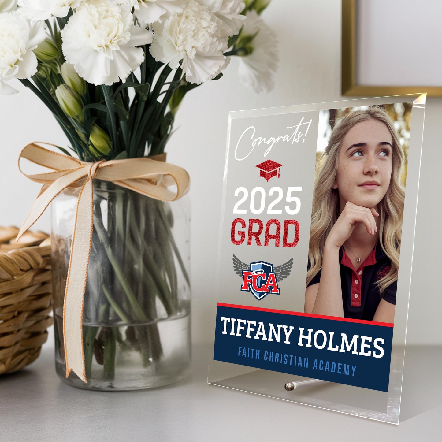 Faith Christian Academy Glass Plaque Design 4