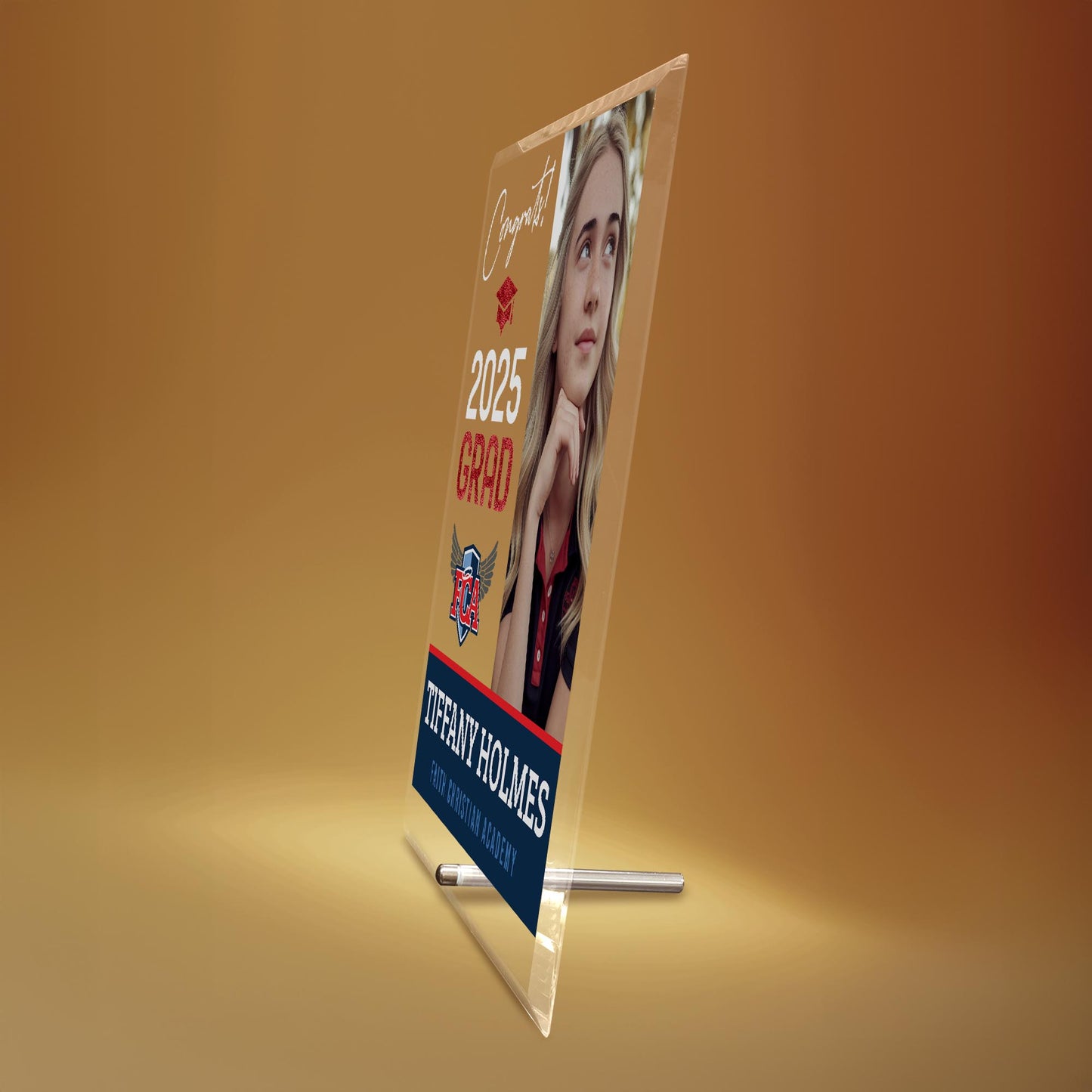 Faith Christian Academy Glass Plaque Design 4