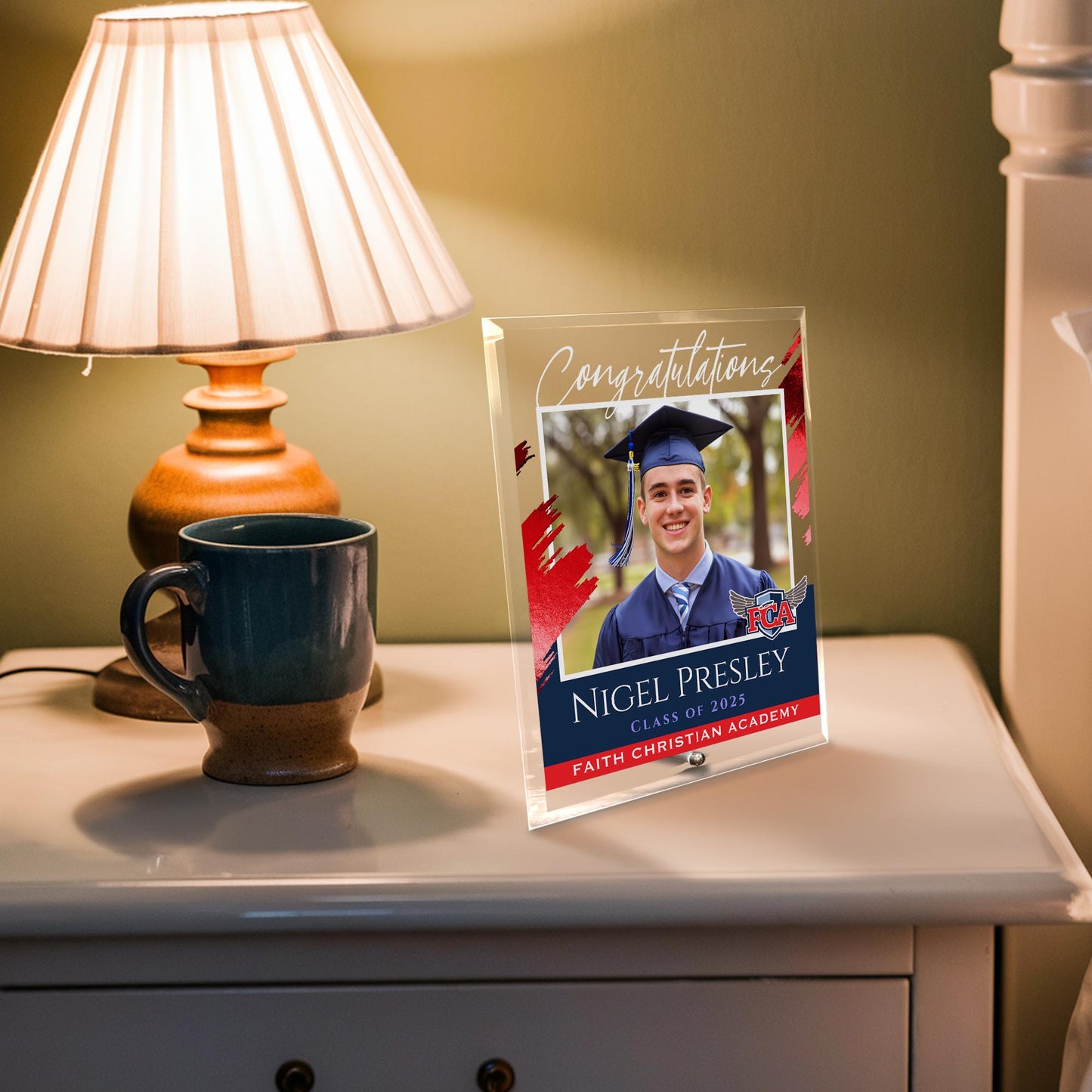 Faith Christian Academy Glass Plaque Design 5