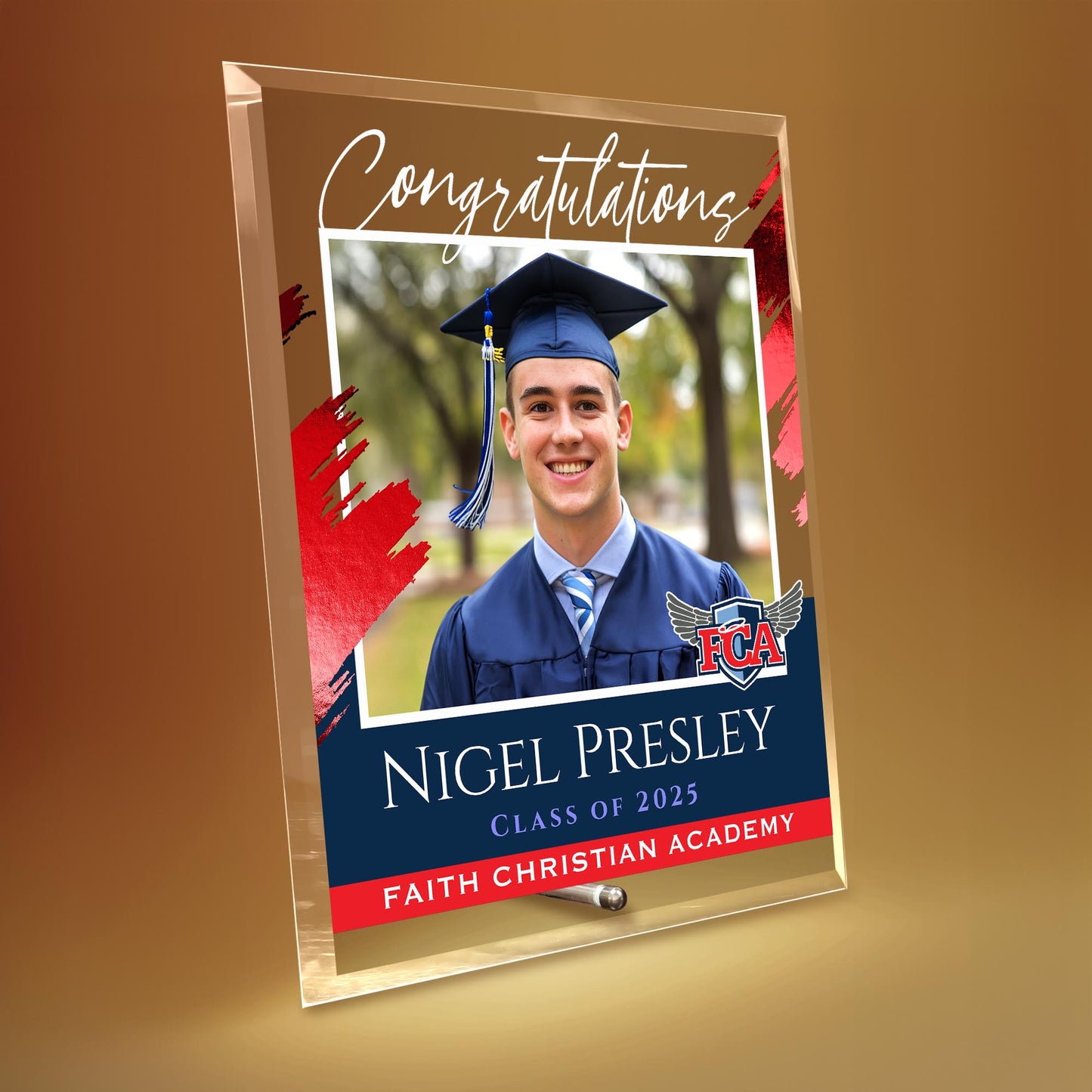 Faith Christian Academy Glass Plaque Design 5