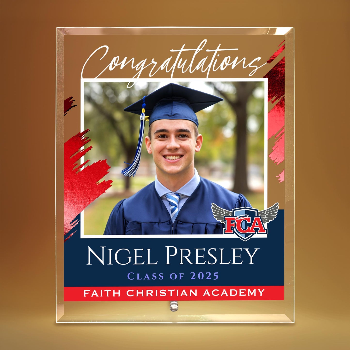 Faith Christian Academy Glass Plaque Design 5