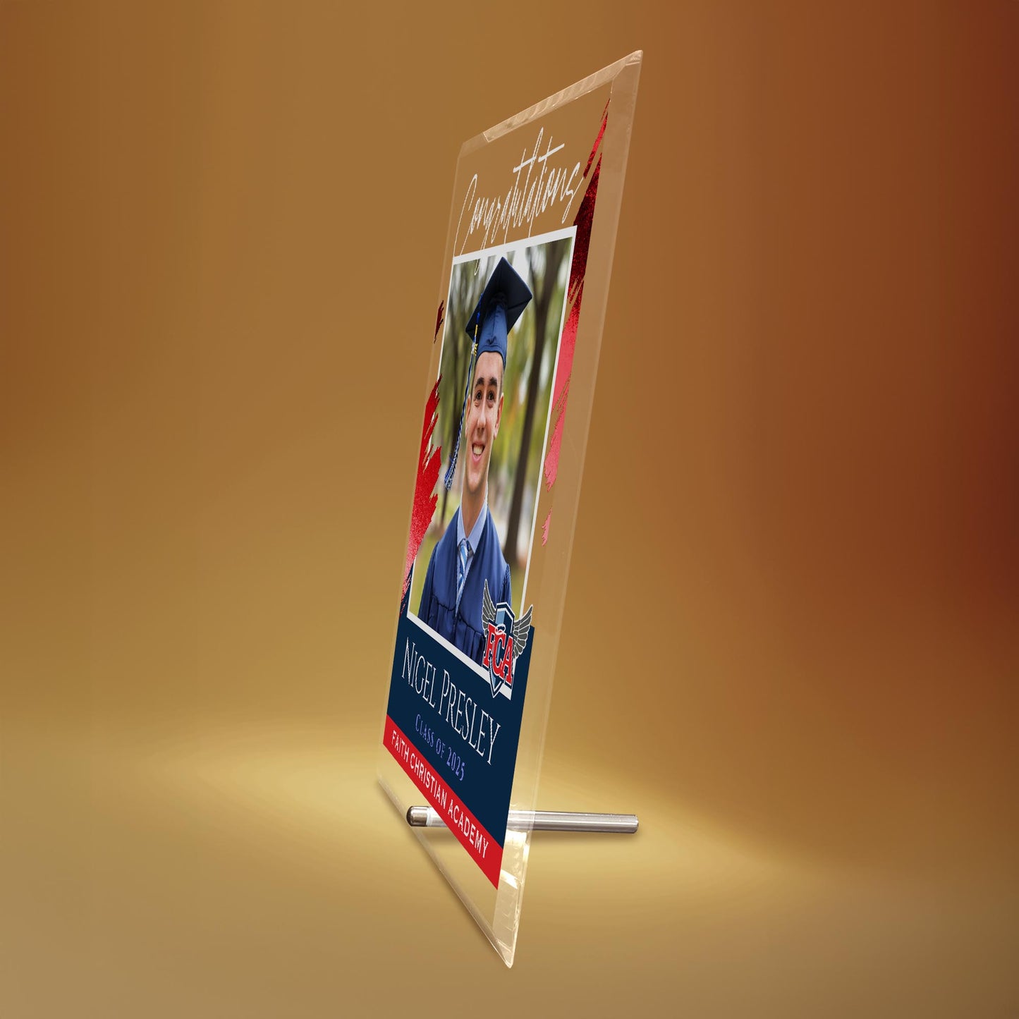 Faith Christian Academy Glass Plaque Design 5