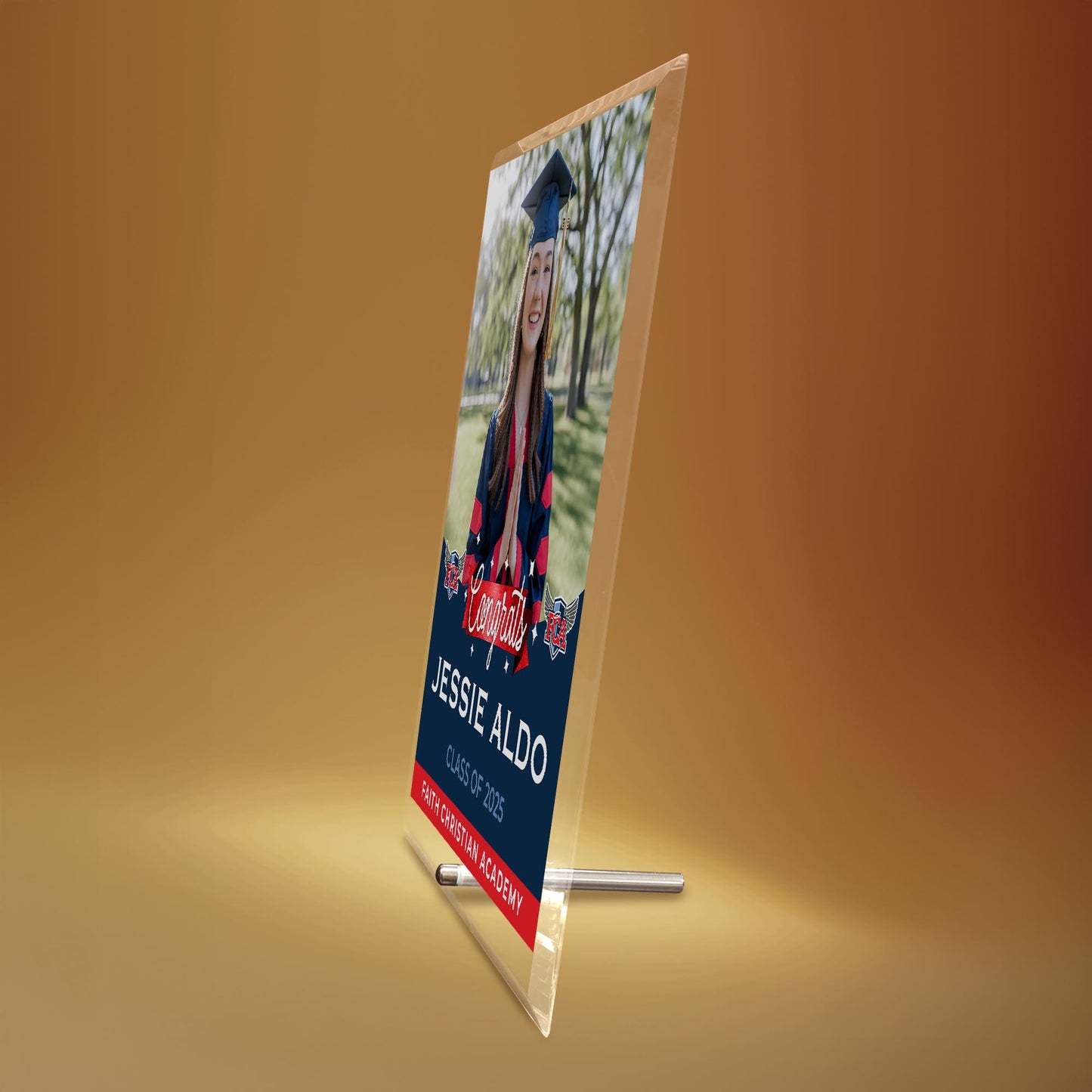 Faith Christian Academy Glass Plaque Design 6