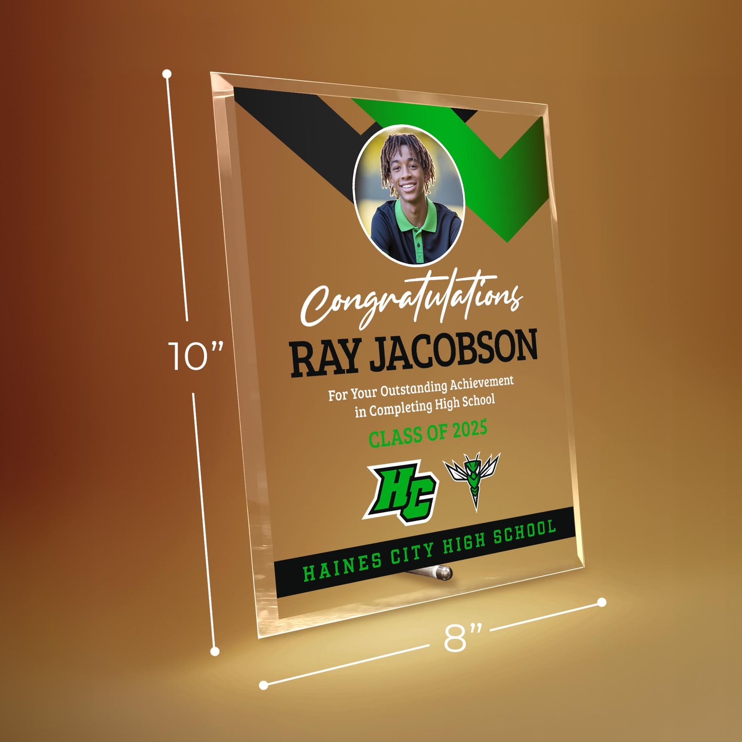 Haines City Senior High School Glass Plaque Design 1