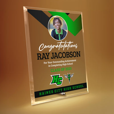 Haines City Senior High School Glass Plaque Design 1