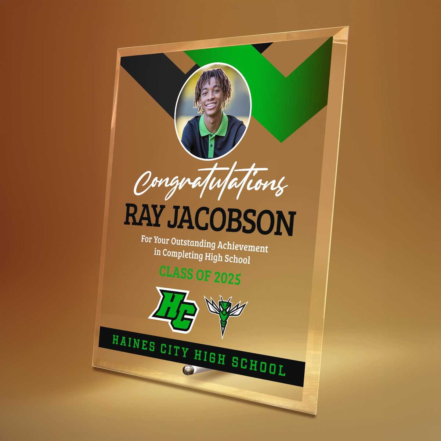 Haines City Senior High School Glass Plaque Design 1