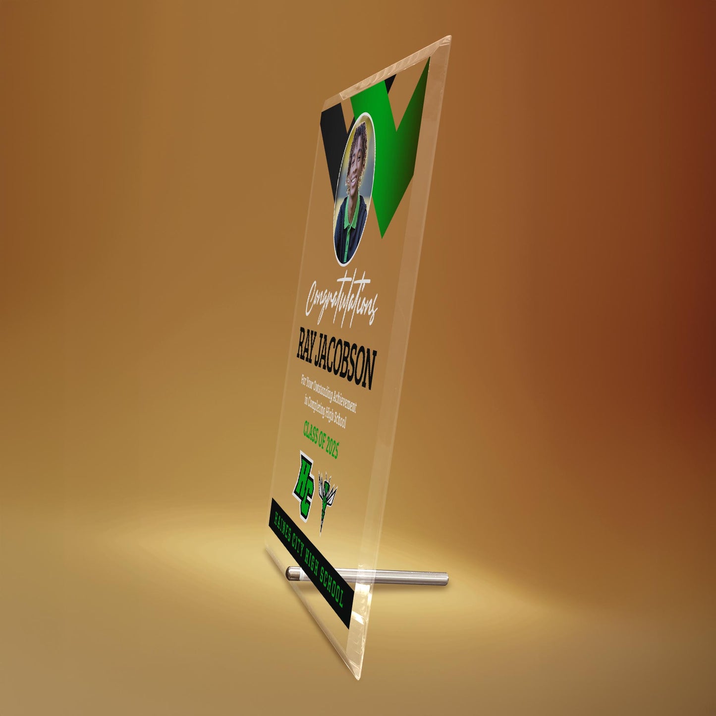 Haines City Senior High School Glass Plaque Design 1