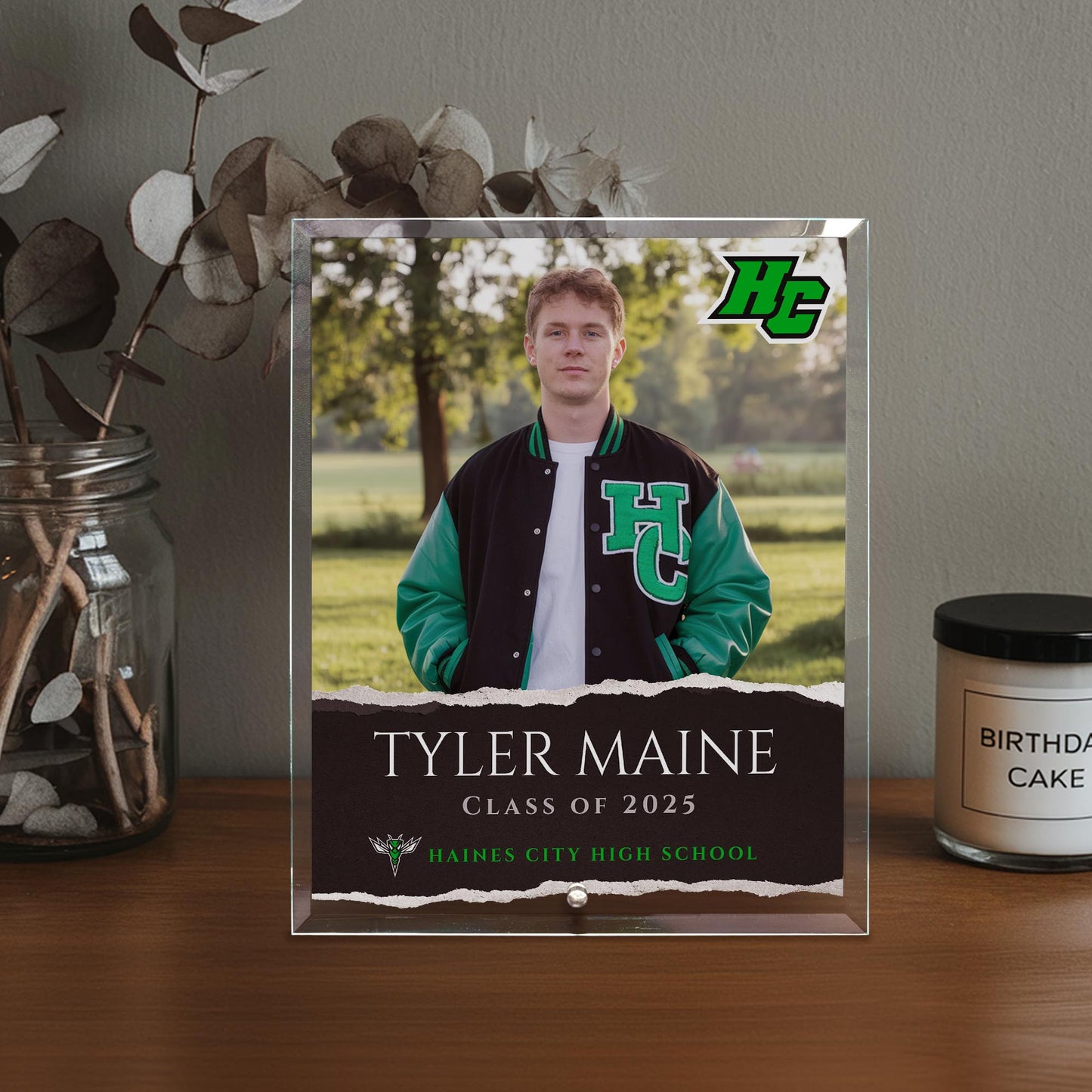 Haines City Senior High School Glass Plaque Design 3