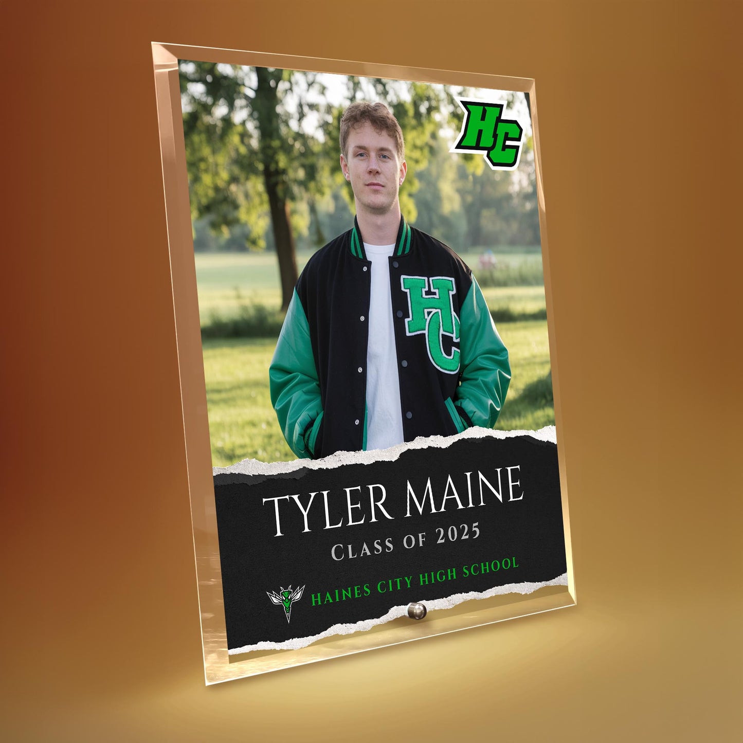 Haines City Senior High School Glass Plaque Design 3