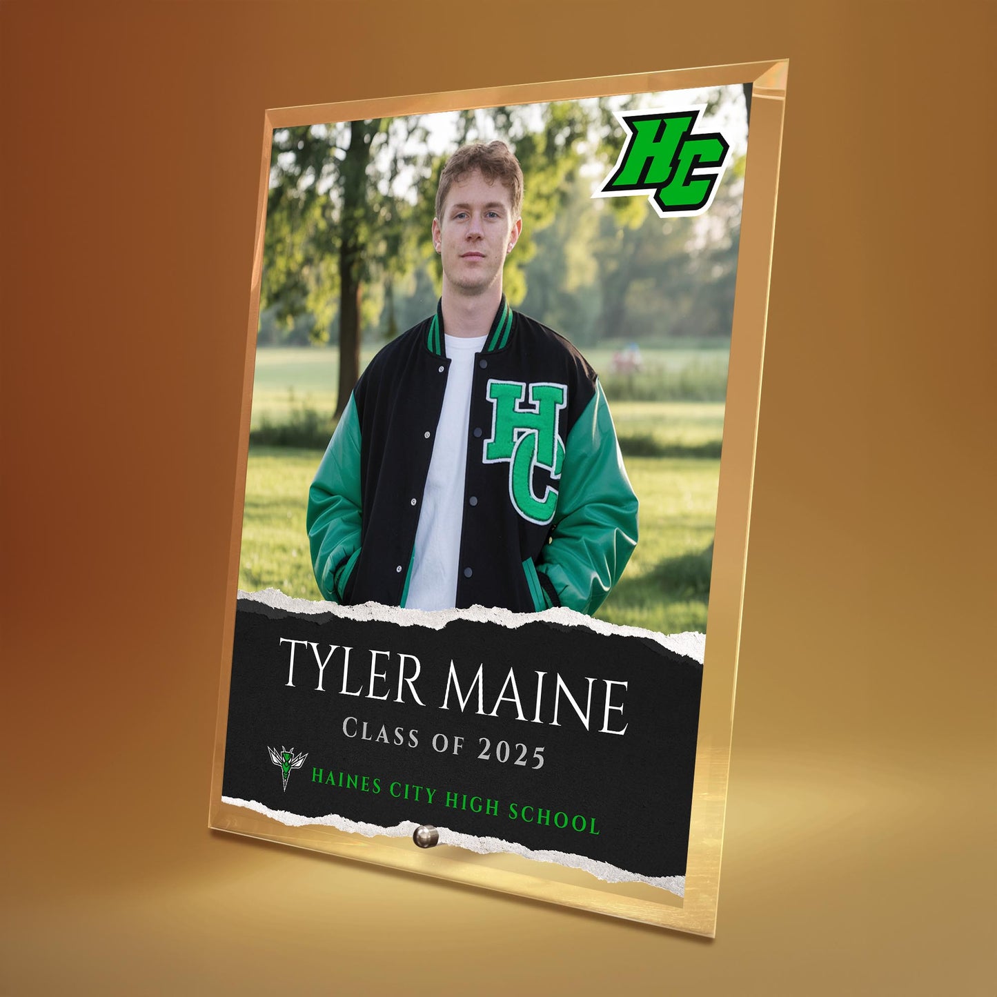 Haines City Senior High School Glass Plaque Design 3