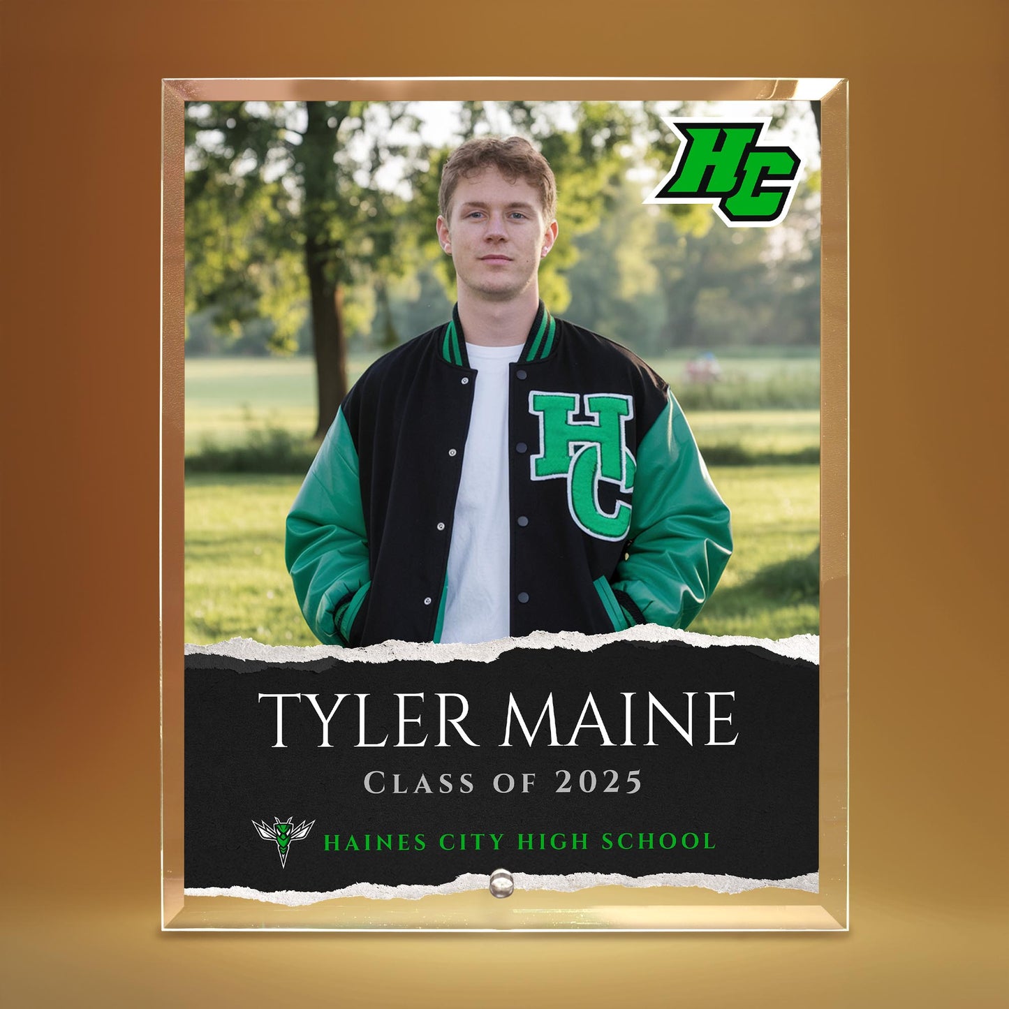 Haines City Senior High School Glass Plaque Design 3