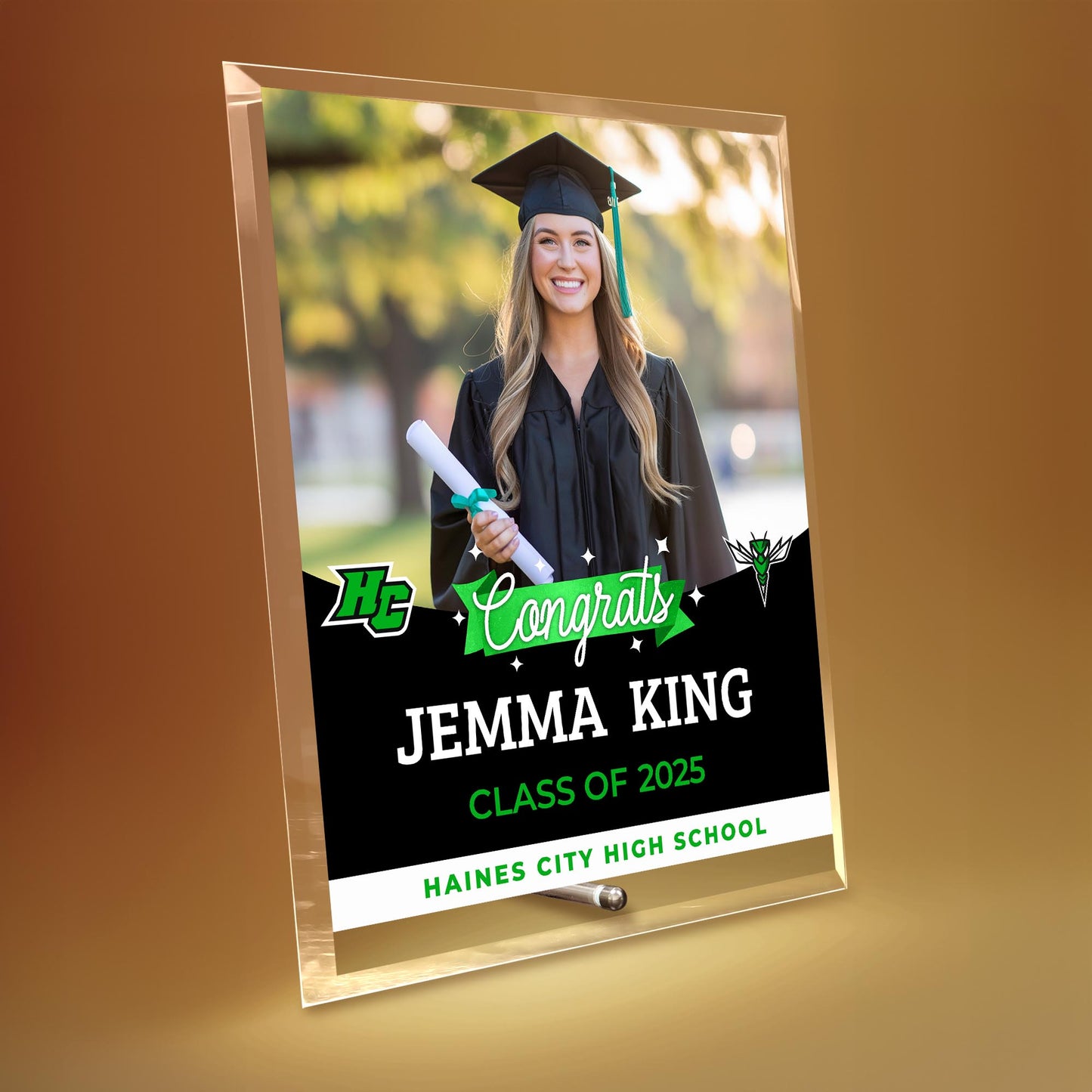 Haines City Senior High School Glass Plaque Design 6