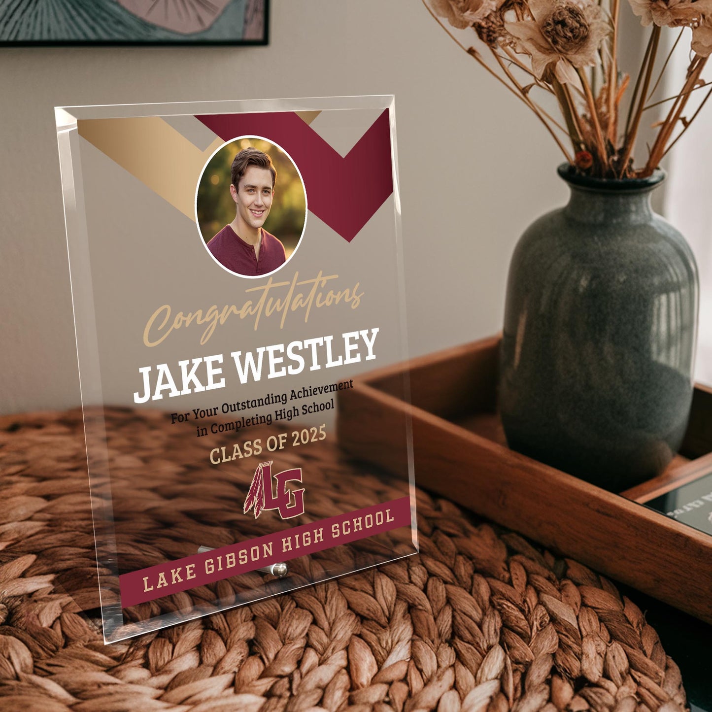 Lake Gibson High School Glass Plaque Design 1