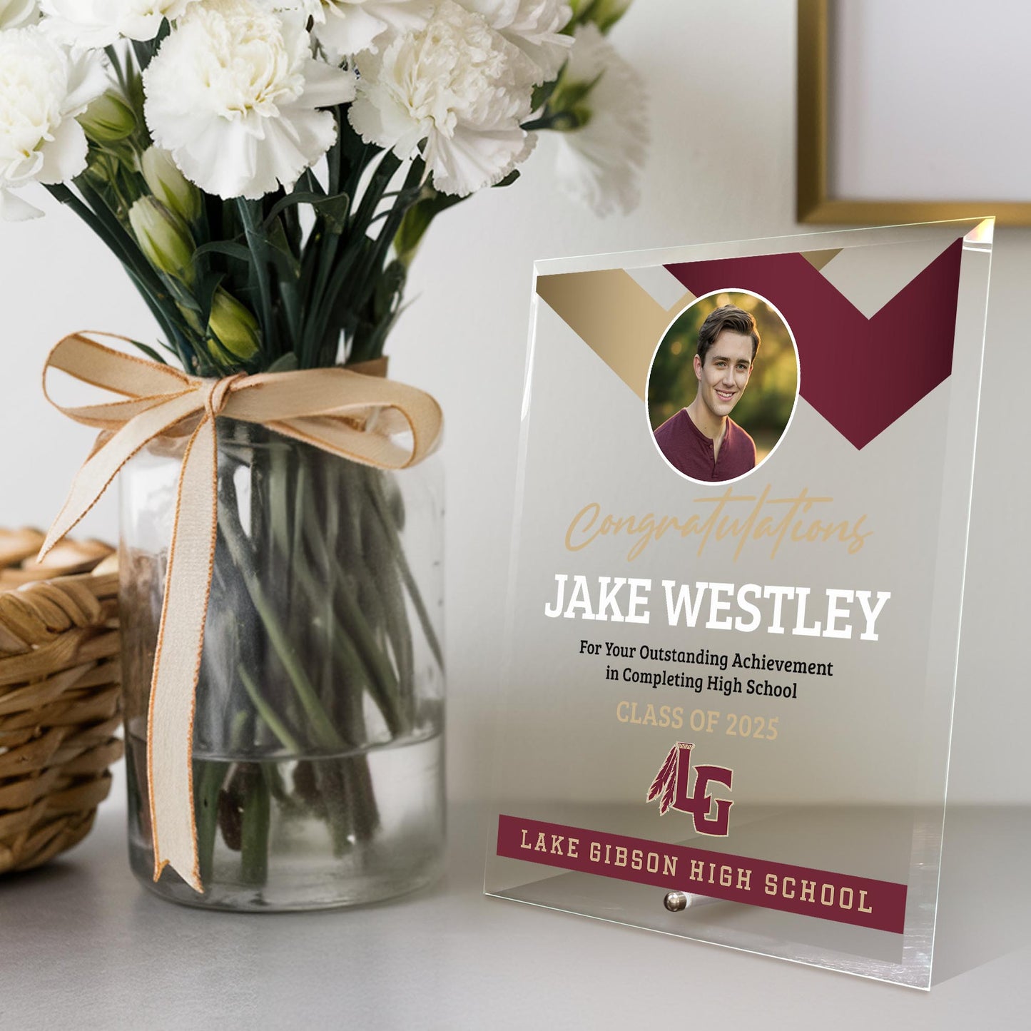 Lake Gibson High School Glass Plaque Design 1