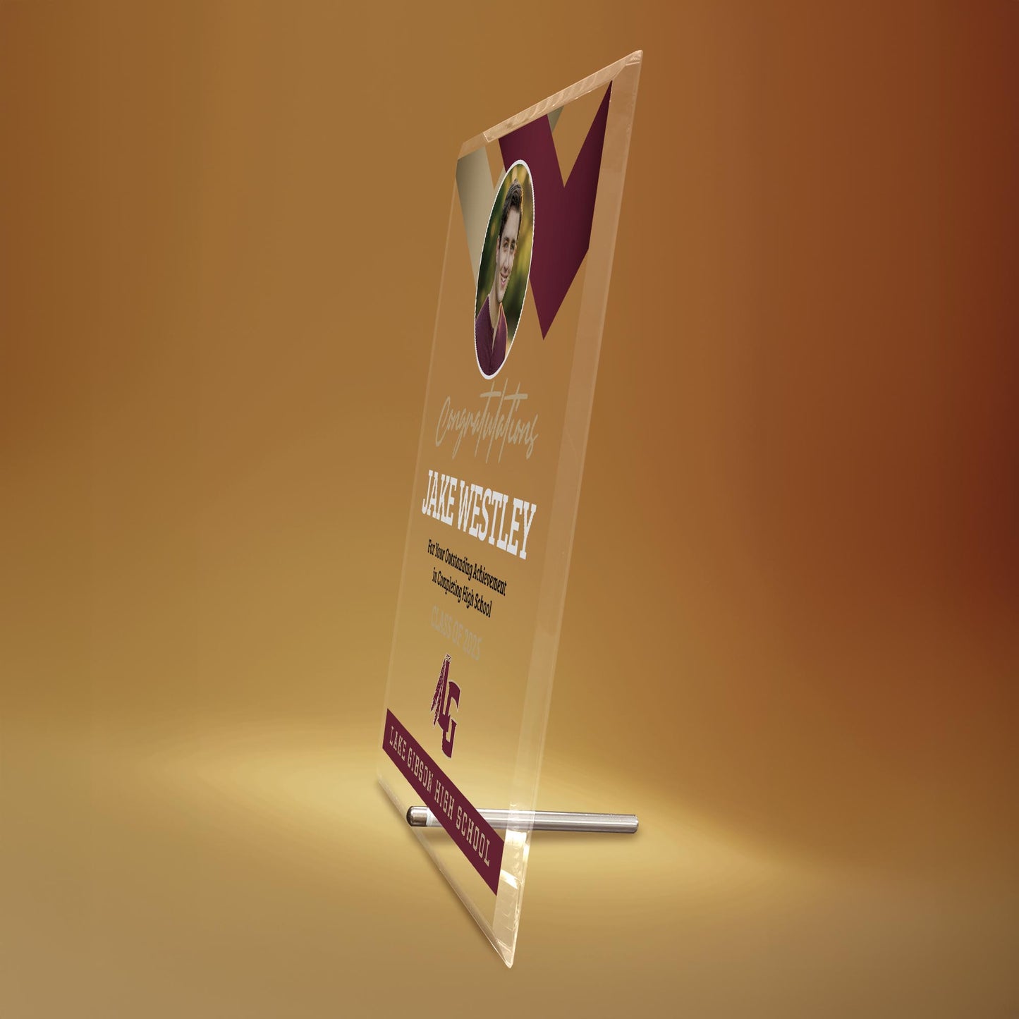 Lake Gibson High School Glass Plaque Design 1