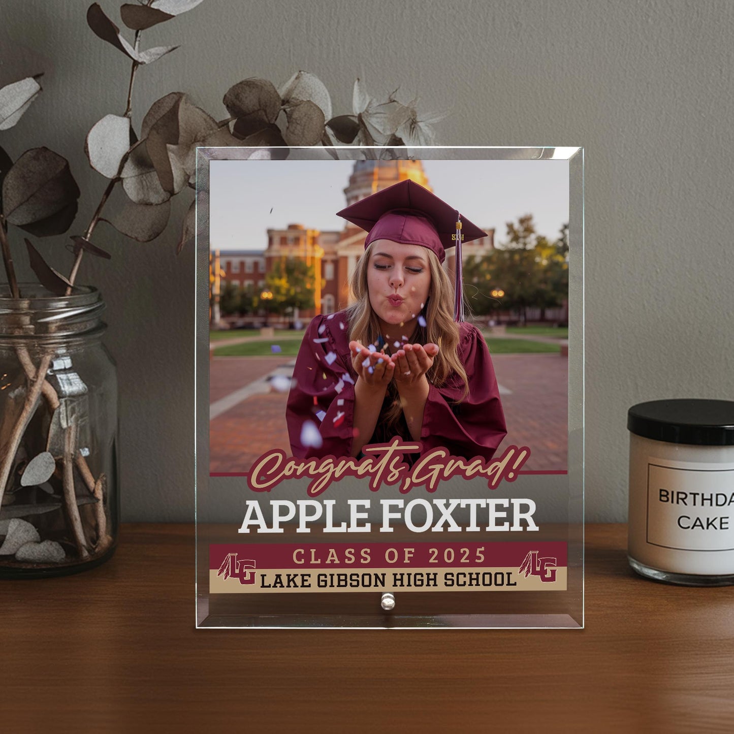 Lake Gibson High School Glass Plaque Design 2