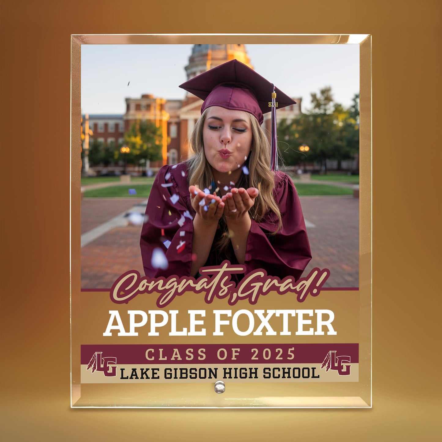 Lake Gibson High School Glass Plaque Design 2