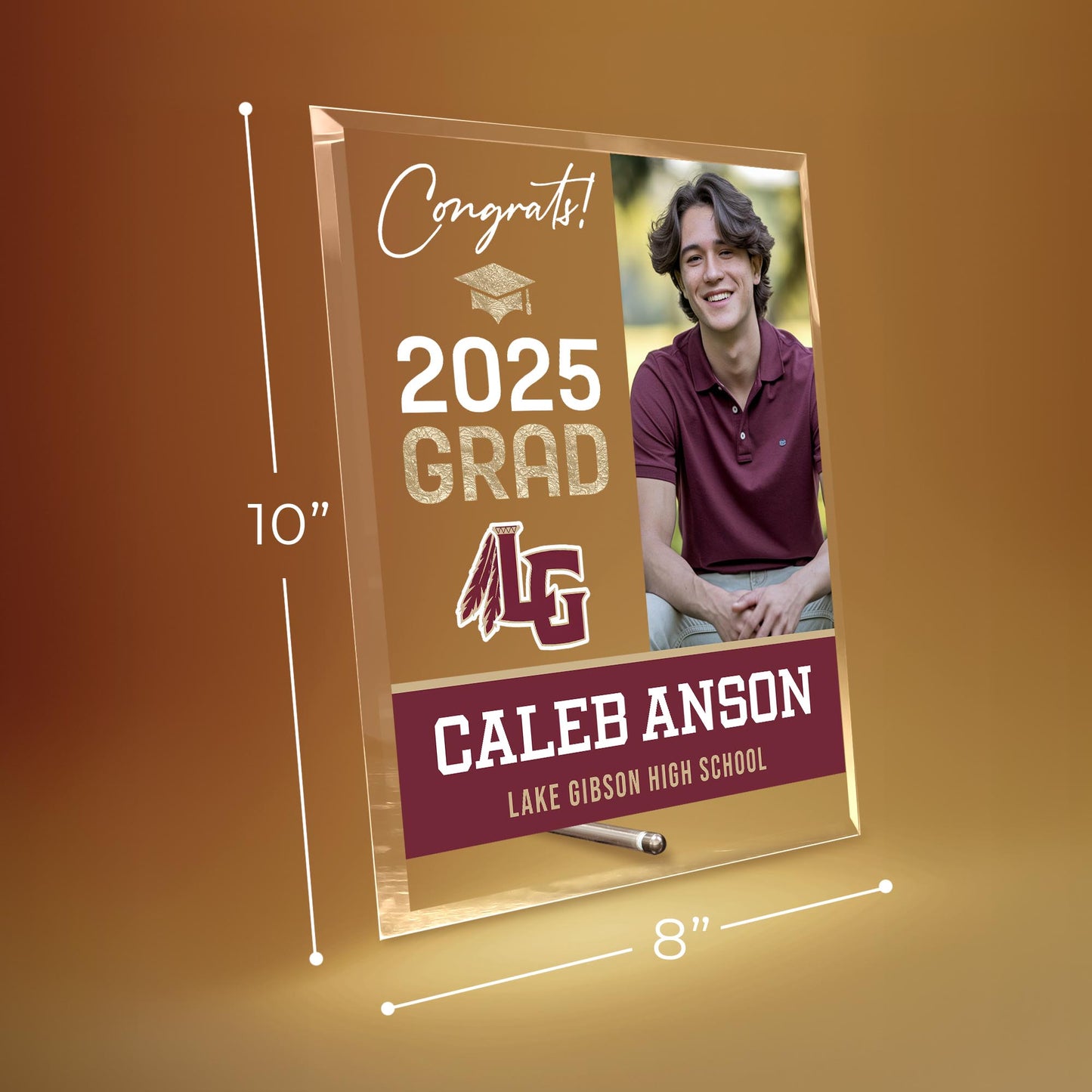 Lake Gibson High School Glass Plaque Design 4