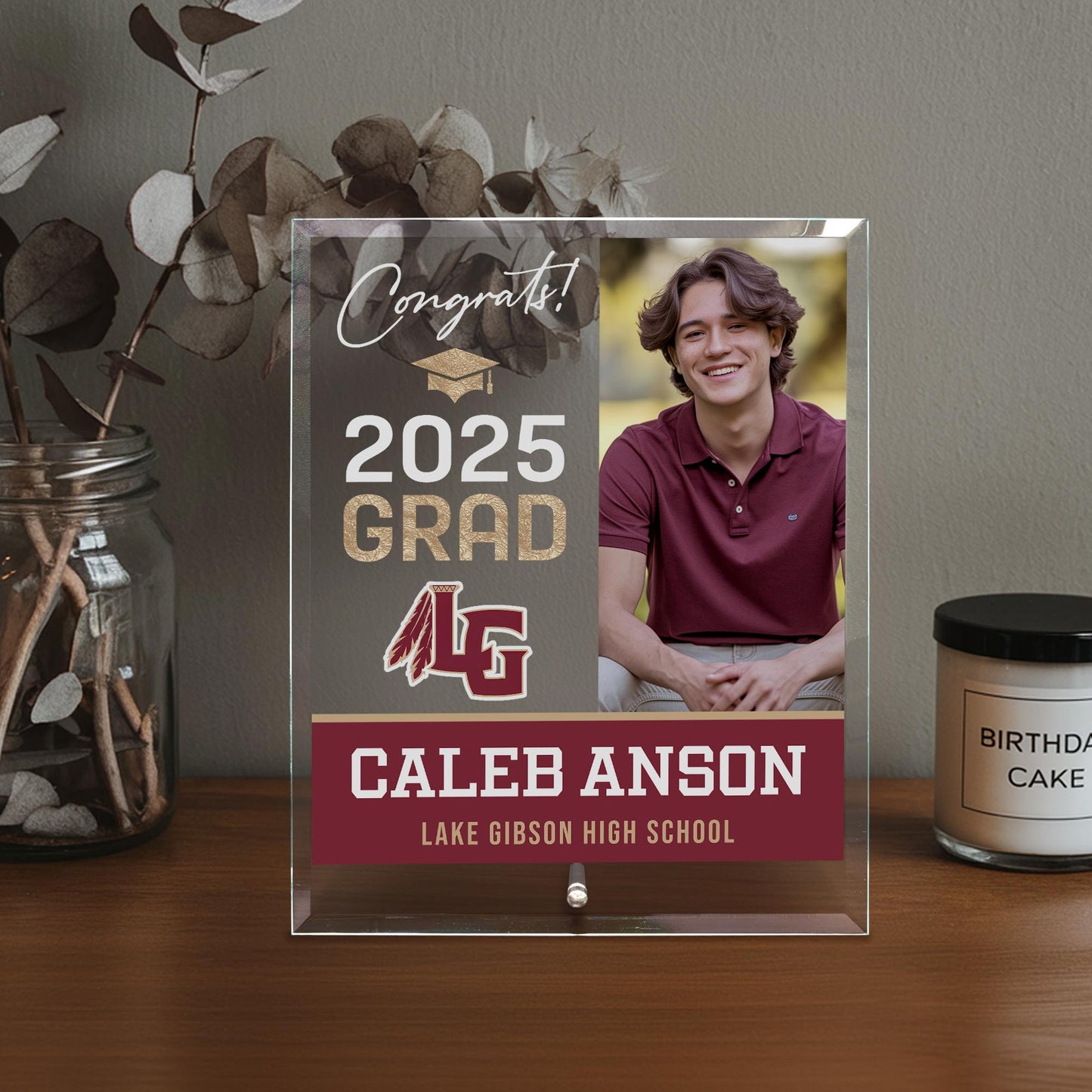 Lake Gibson High School Glass Plaque Design 4