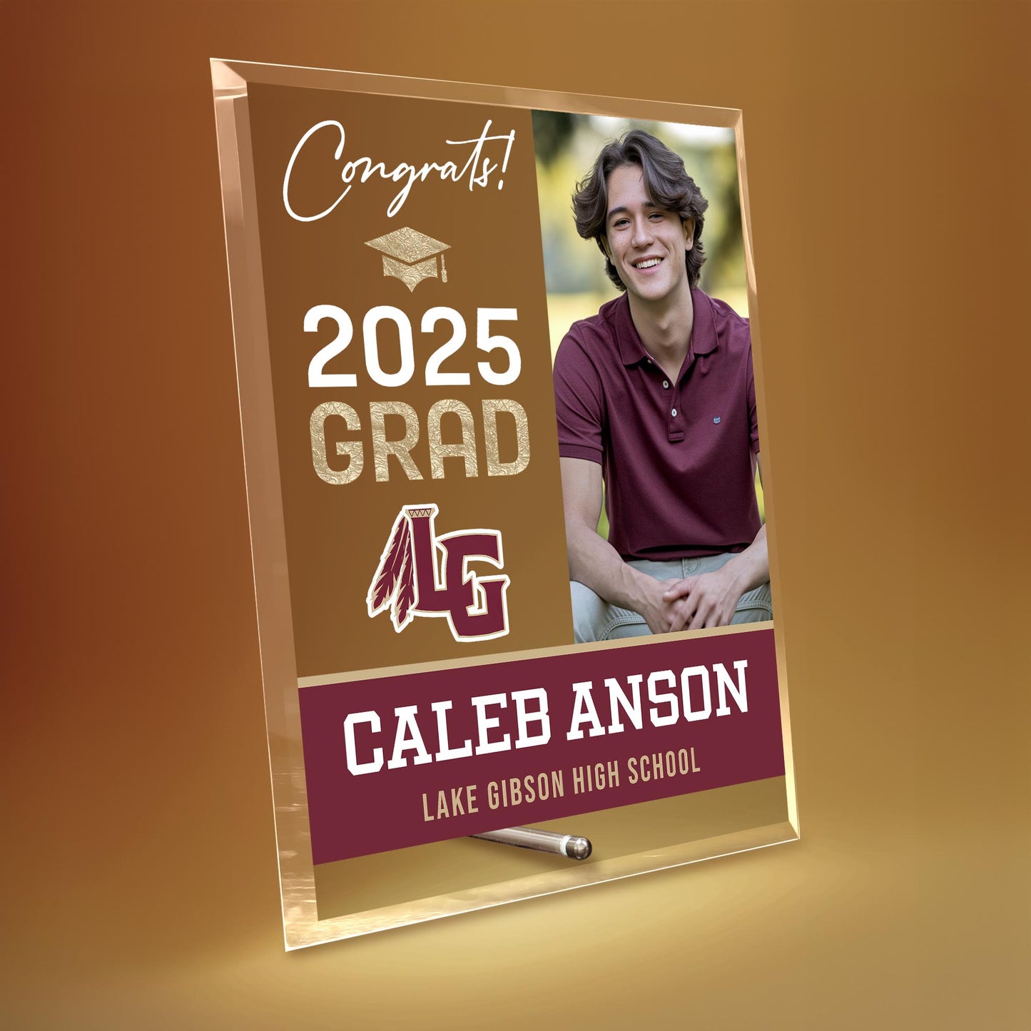 Lake Gibson High School Glass Plaque Design 4