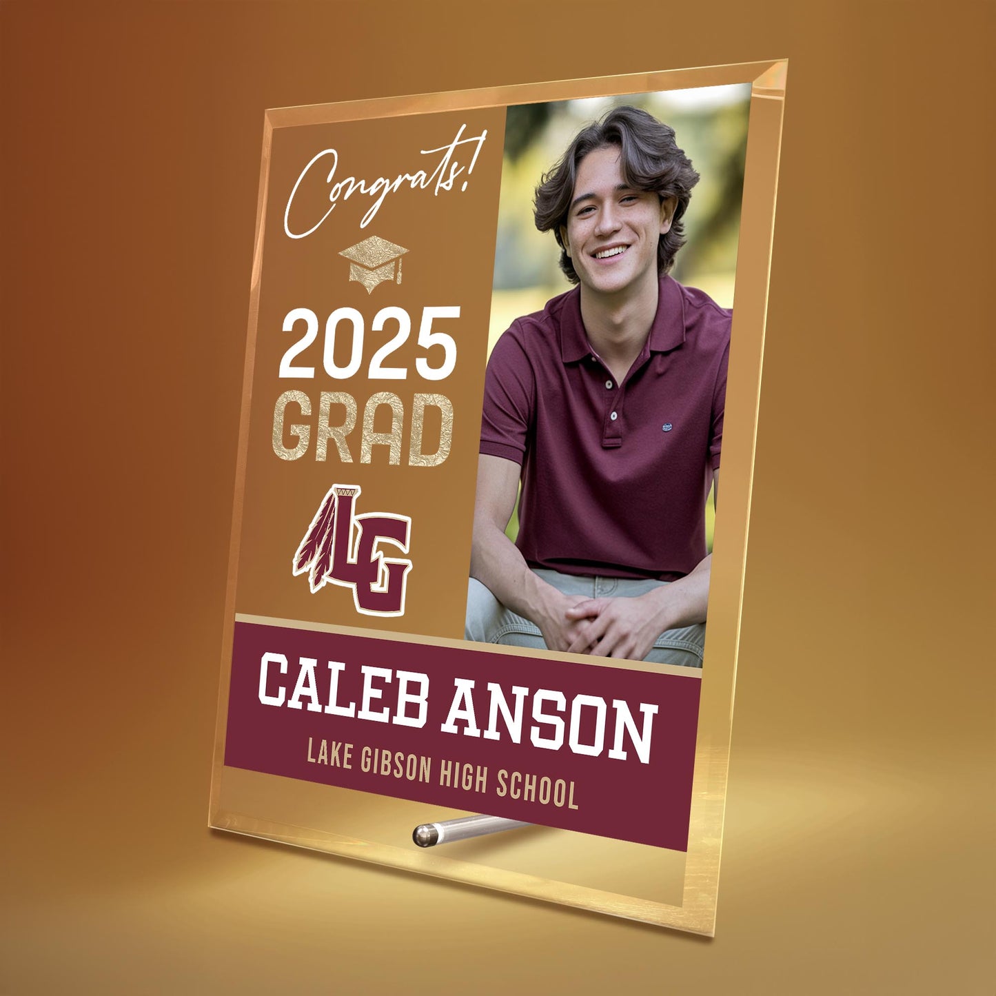 Lake Gibson High School Glass Plaque Design 4