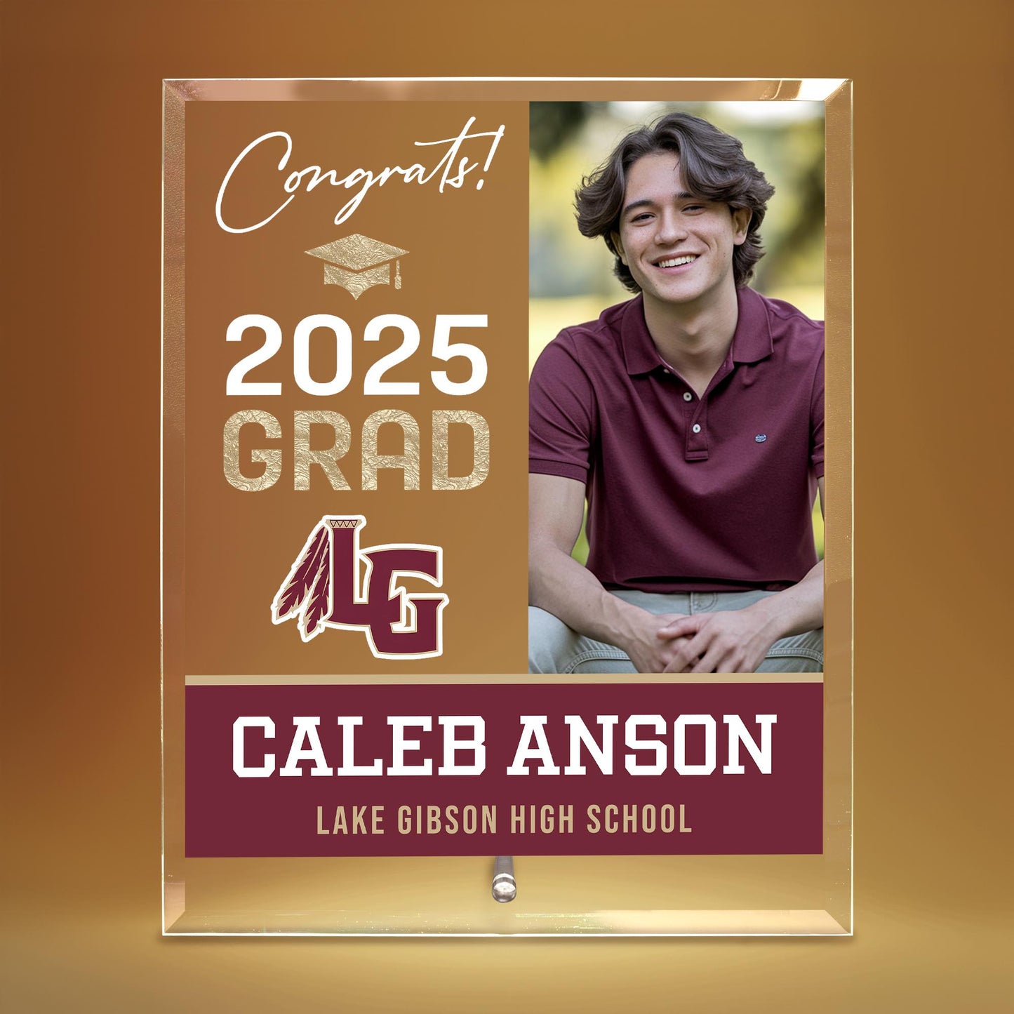 Lake Gibson High School Glass Plaque Design 4