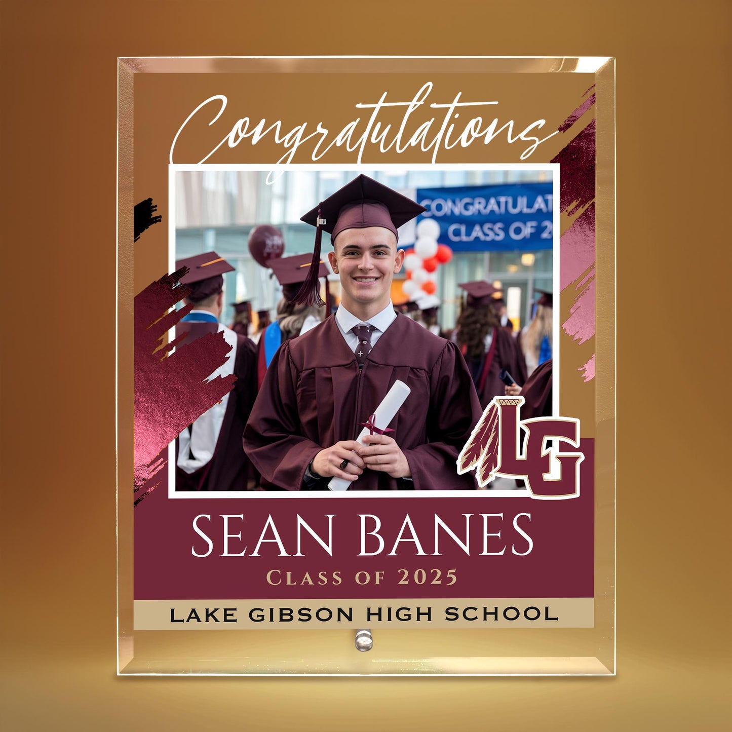 Lake Gibson High School Glass Plaque Design 5