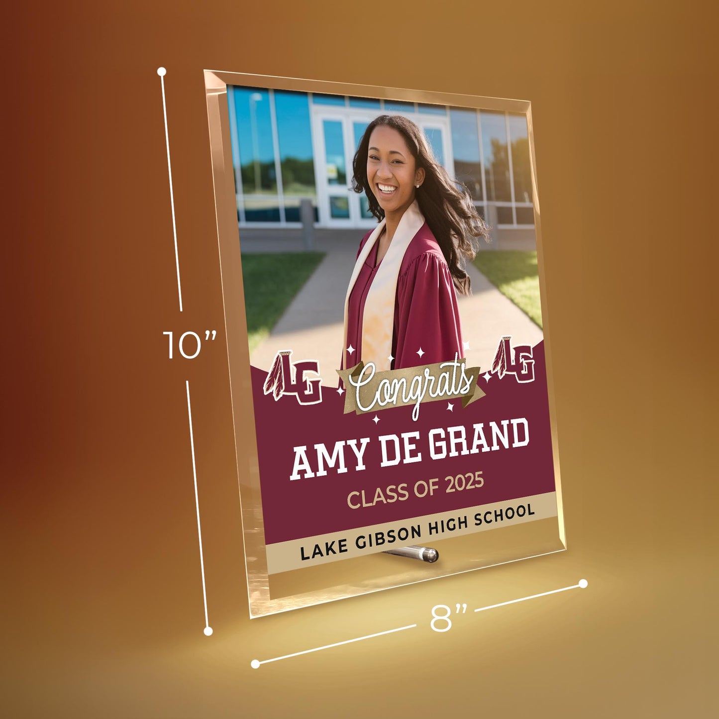 Lake Gibson High School Glass Plaque Design 6