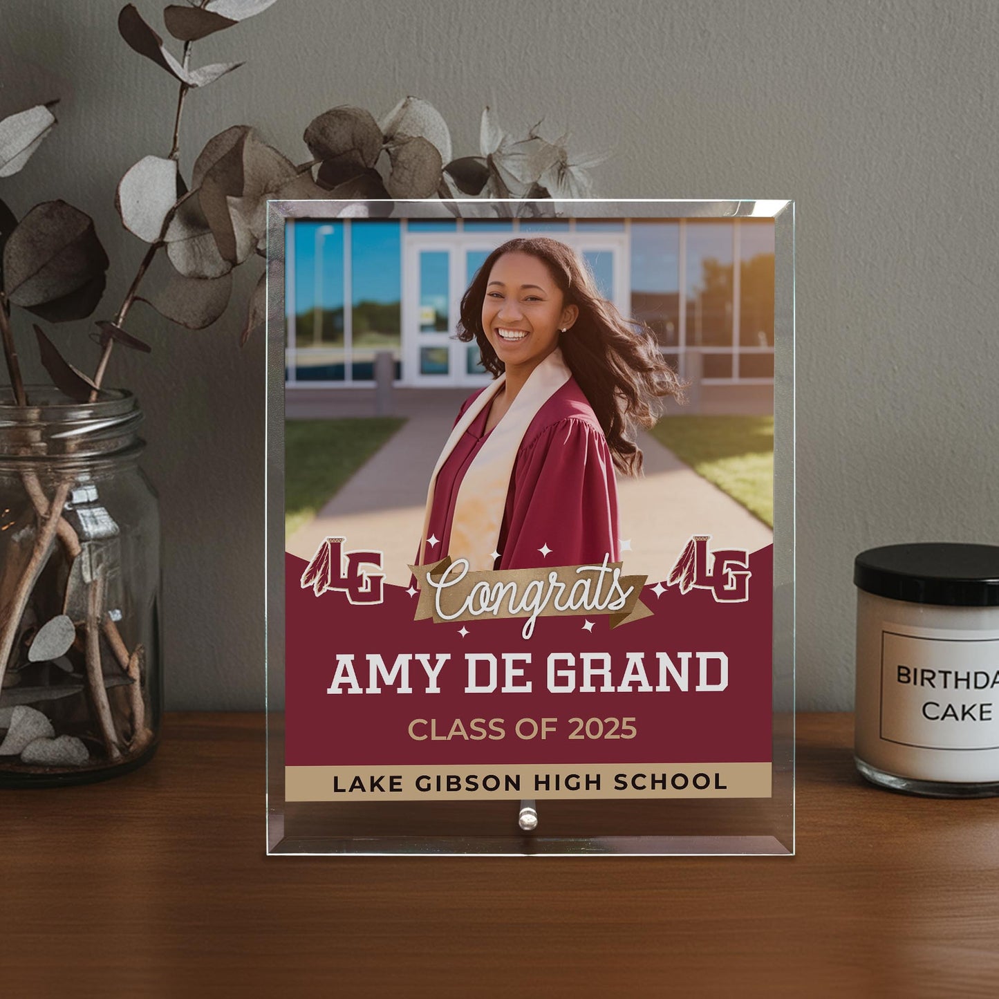 Lake Gibson High School Glass Plaque Design 6