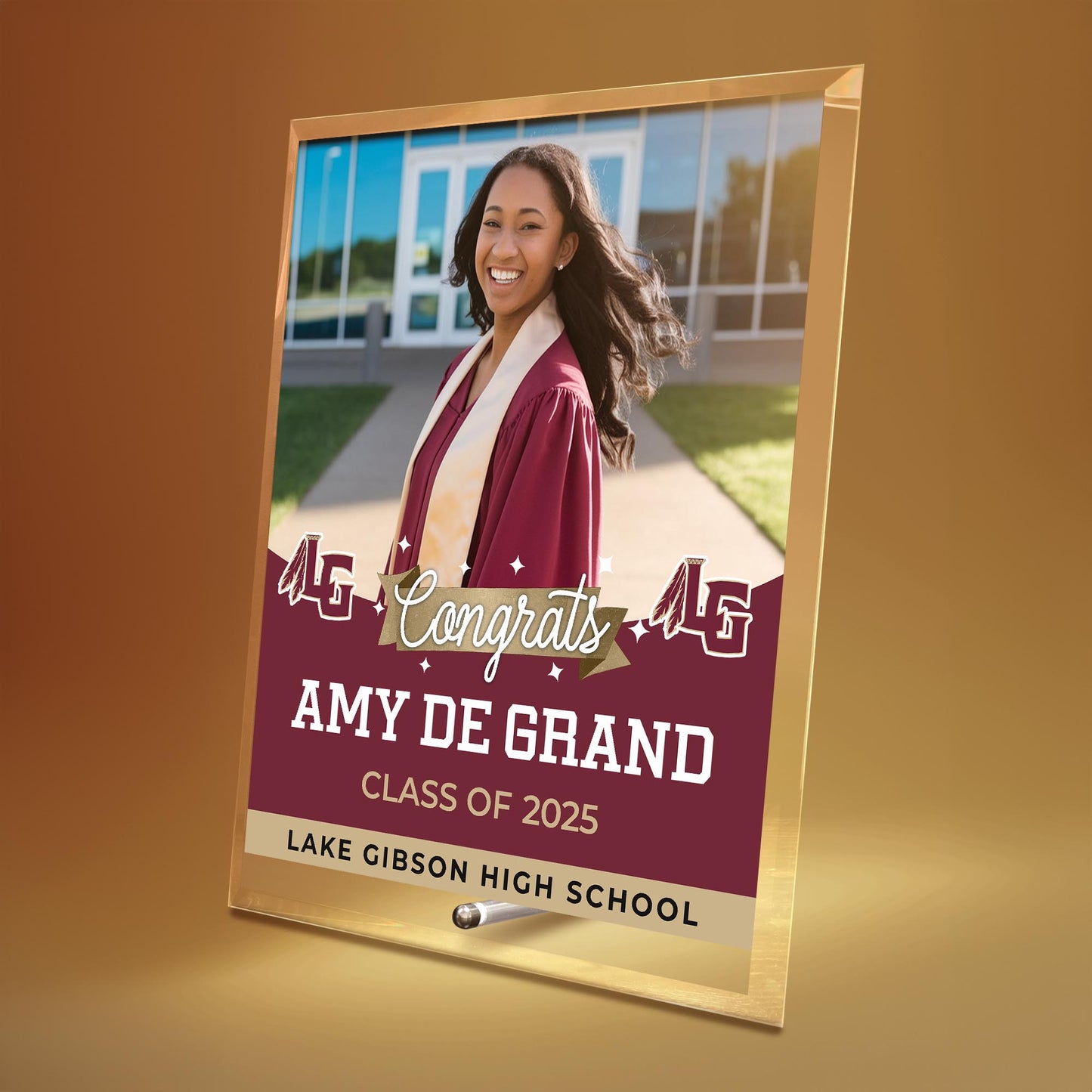 Lake Gibson High School Glass Plaque Design 6