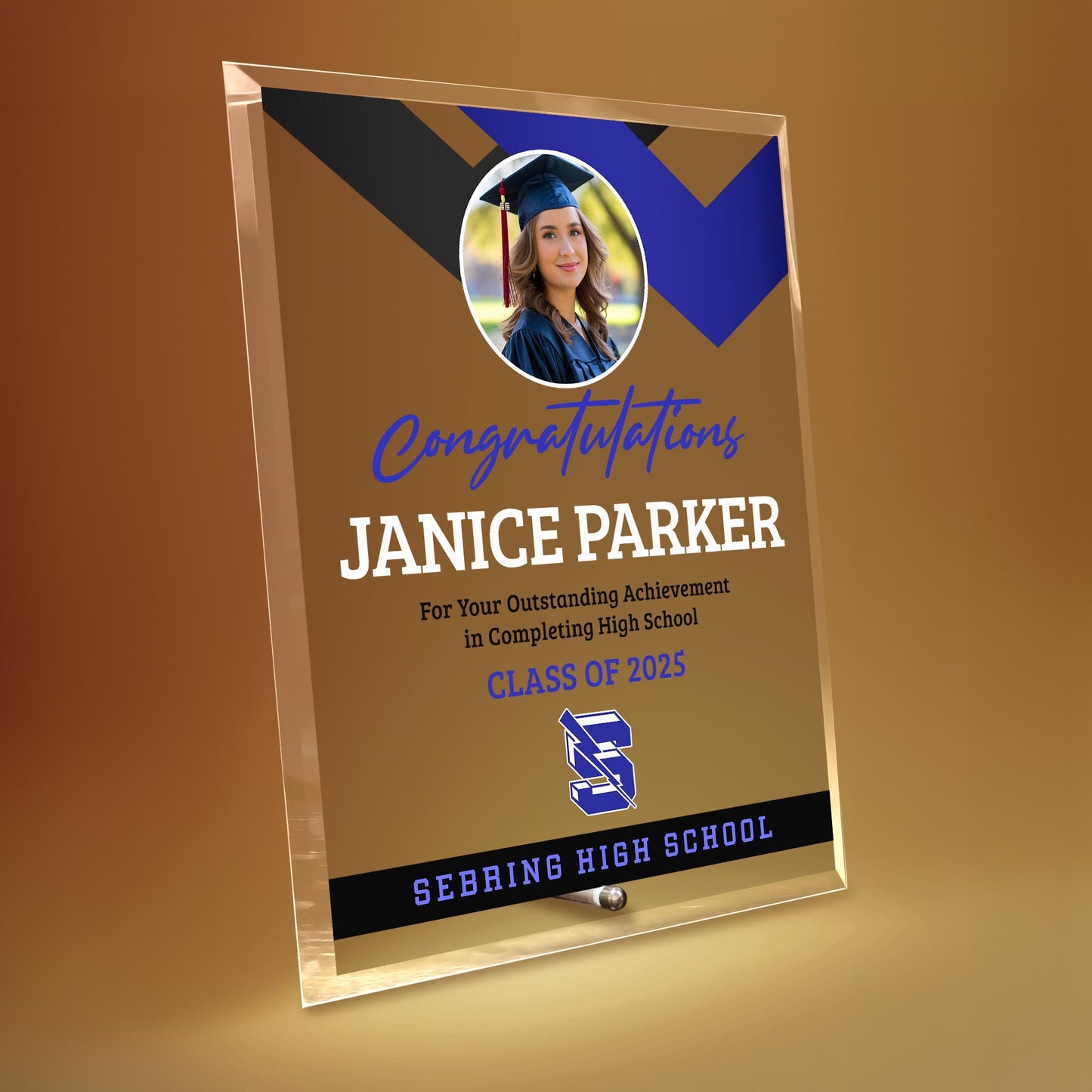 Sebring High School Glass Plaque Design 1