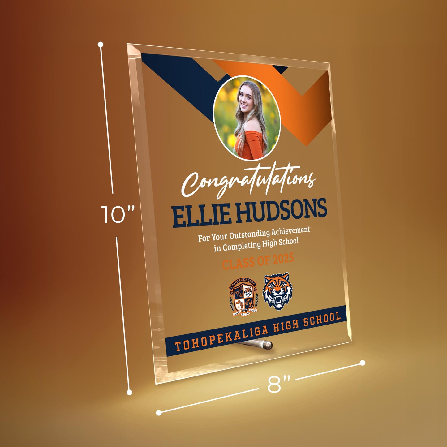 Tohopekaliga High School Glass Plaque Design 1