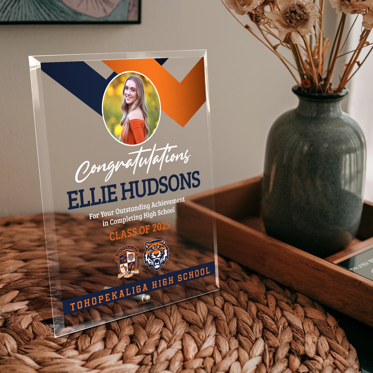 Tohopekaliga High School Glass Plaque Design 1