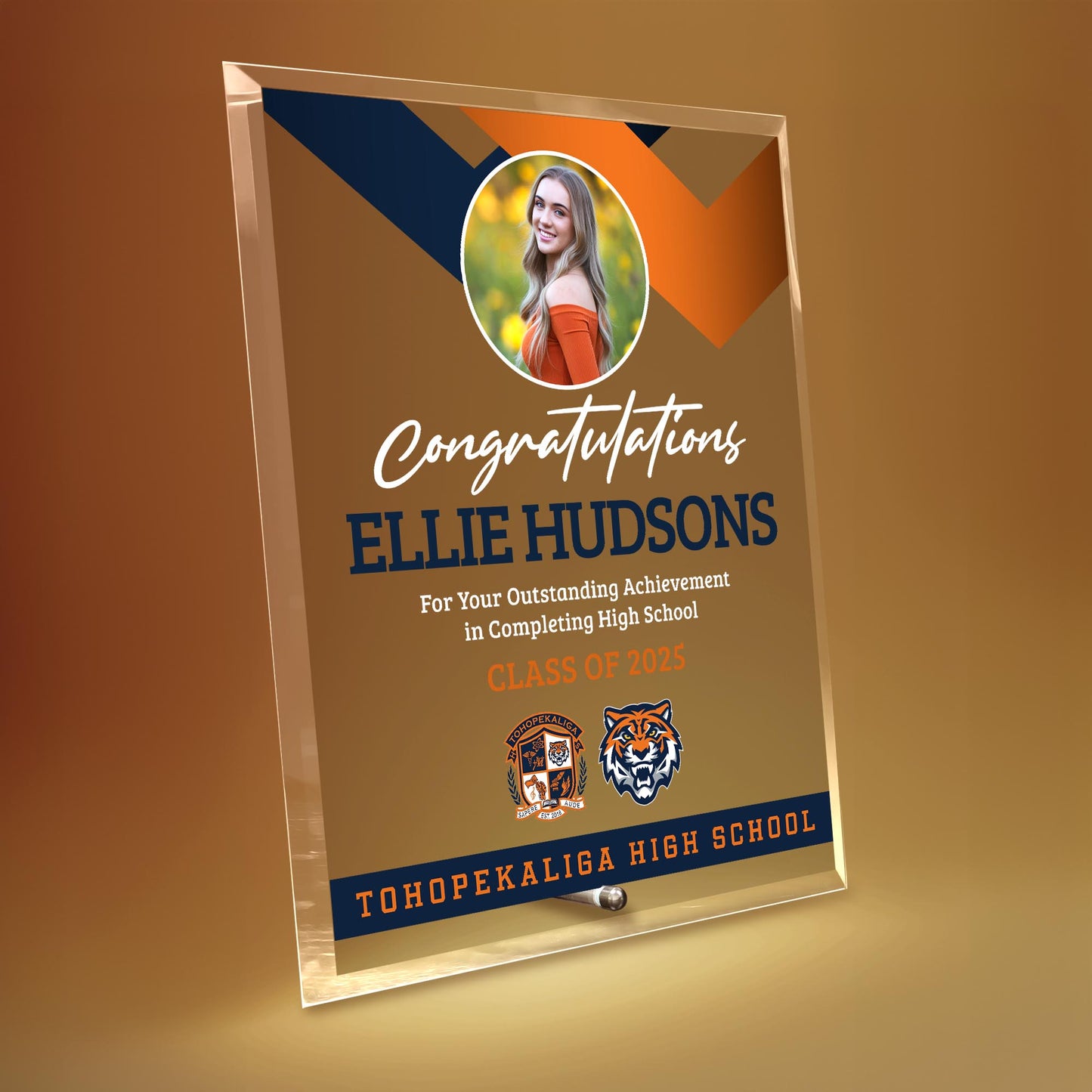 Tohopekaliga High School Glass Plaque Design 1