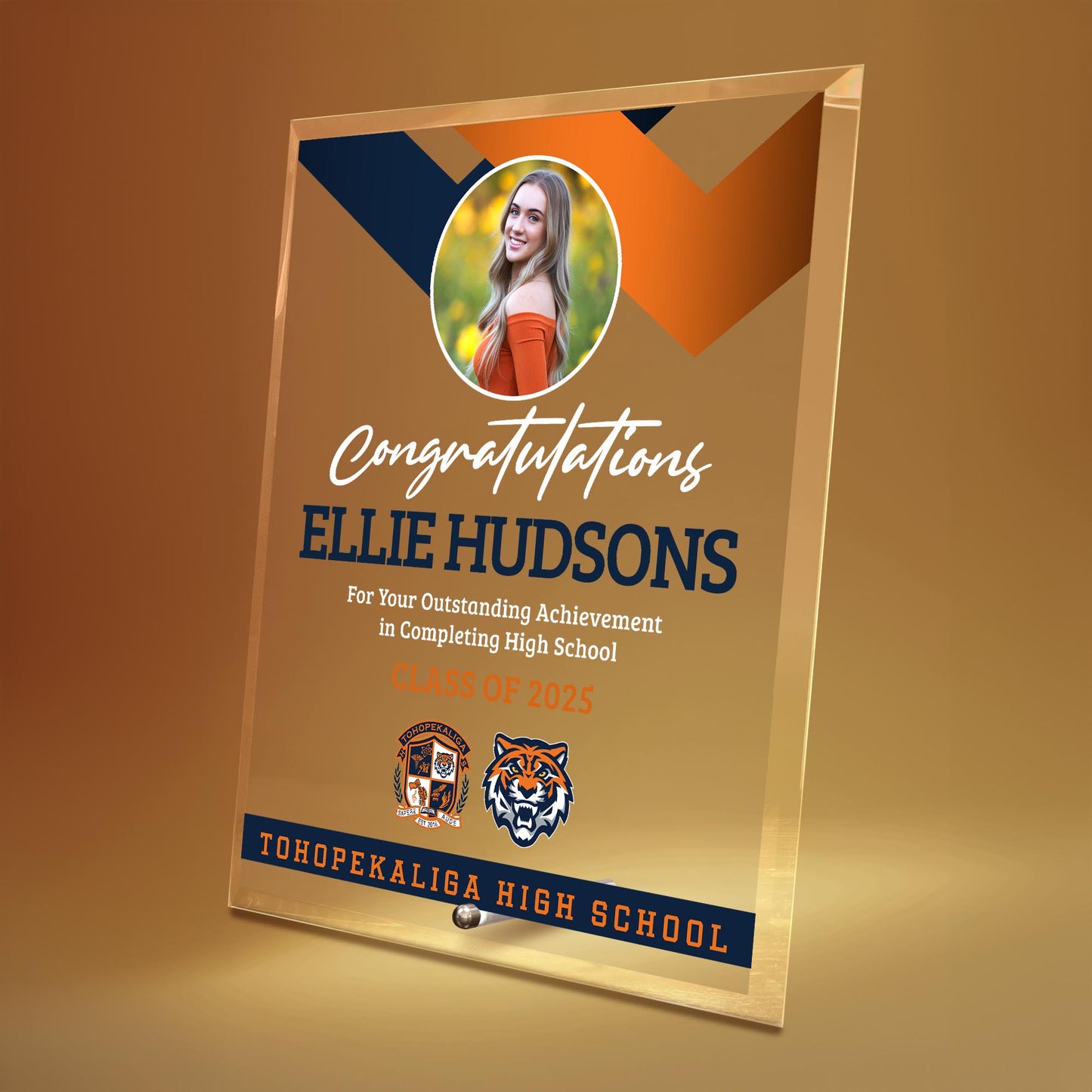 Tohopekaliga High School Glass Plaque Design 1