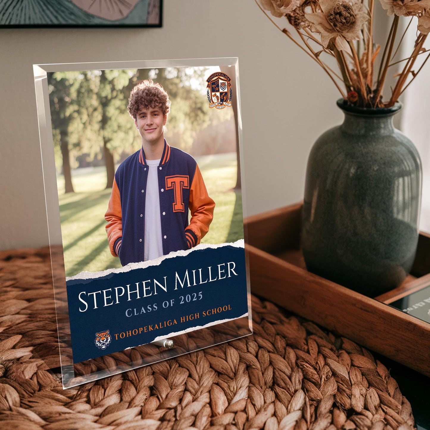 Tohopekaliga High School Glass Plaque Design 3