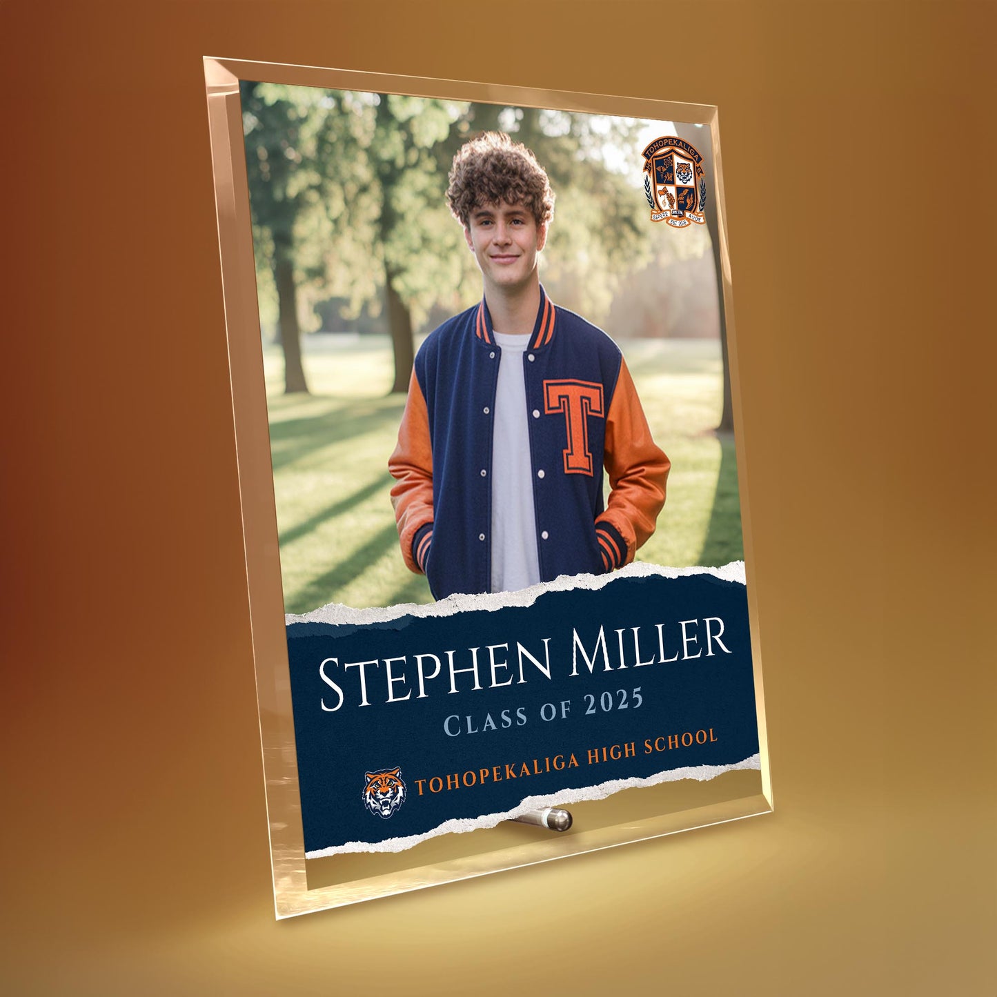 Tohopekaliga High School Glass Plaque Design 3