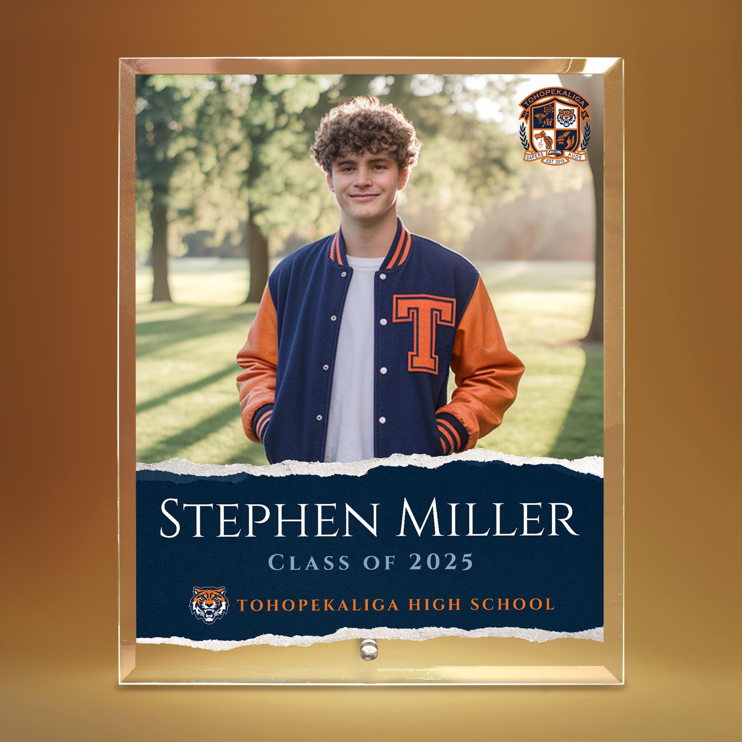 Tohopekaliga High School Glass Plaque Design 3