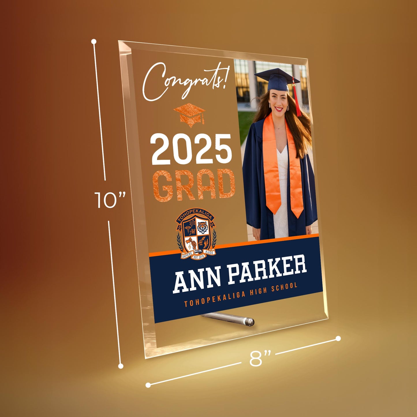 Tohopekaliga High School Glass Plaque Design 4