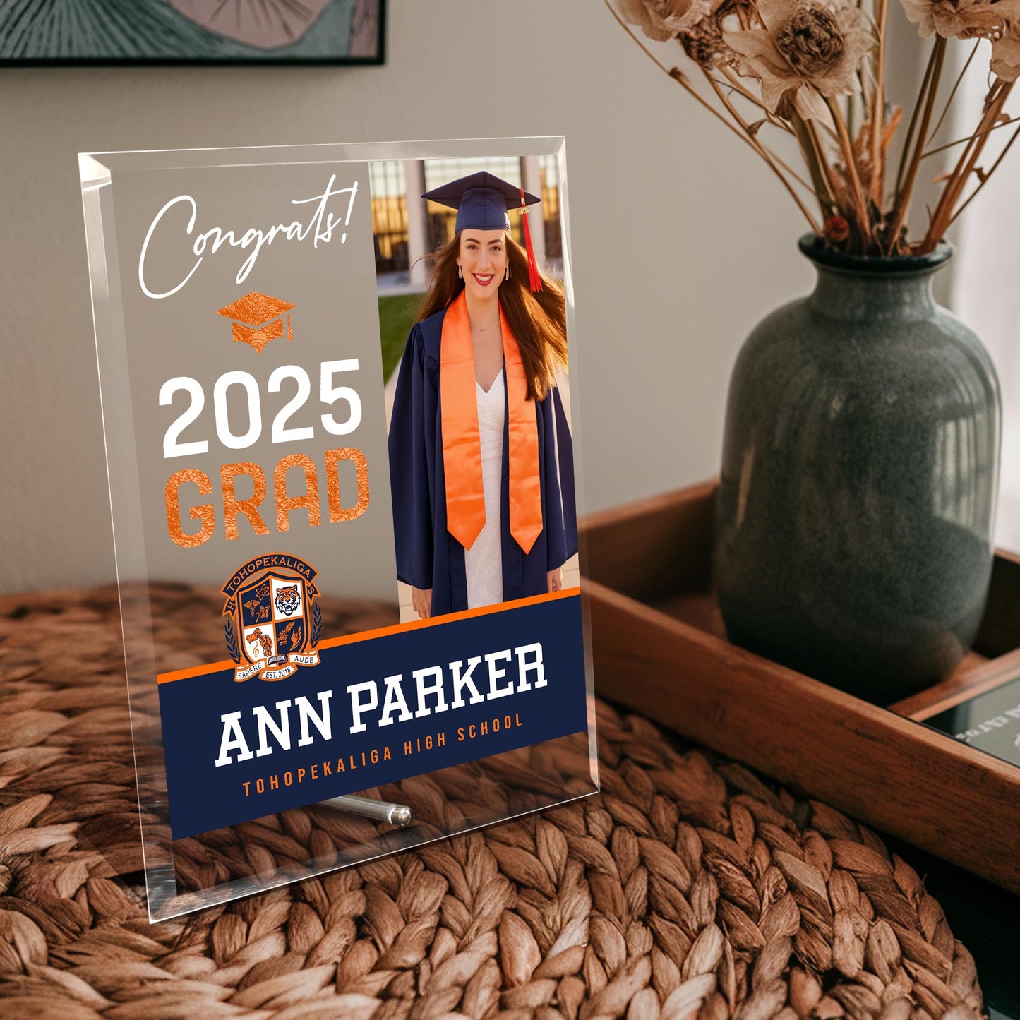 Tohopekaliga High School Glass Plaque Design 4