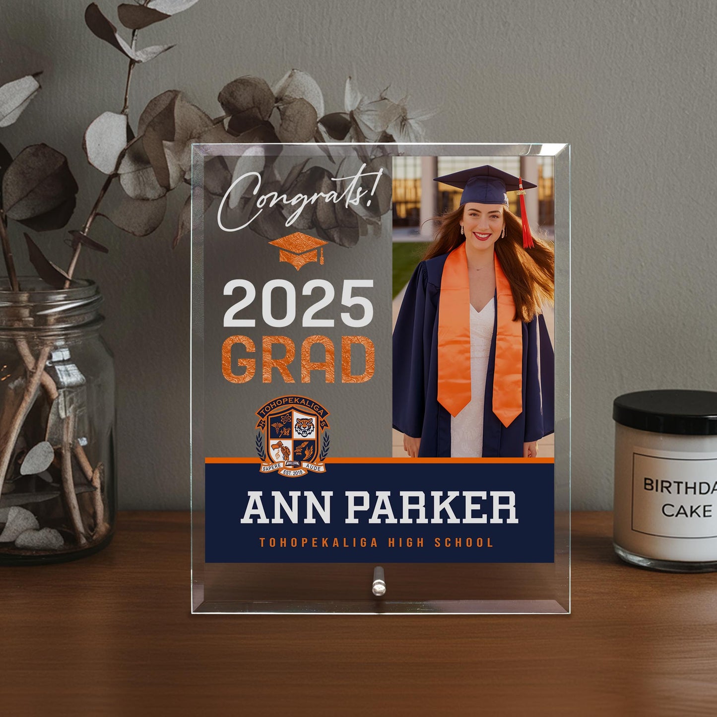 Tohopekaliga High School Glass Plaque Design 4