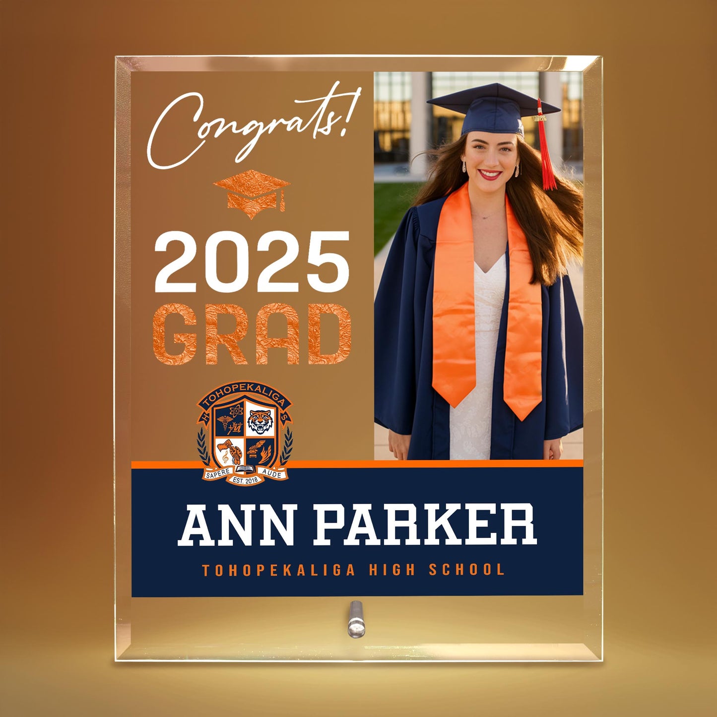 Tohopekaliga High School Glass Plaque Design 4