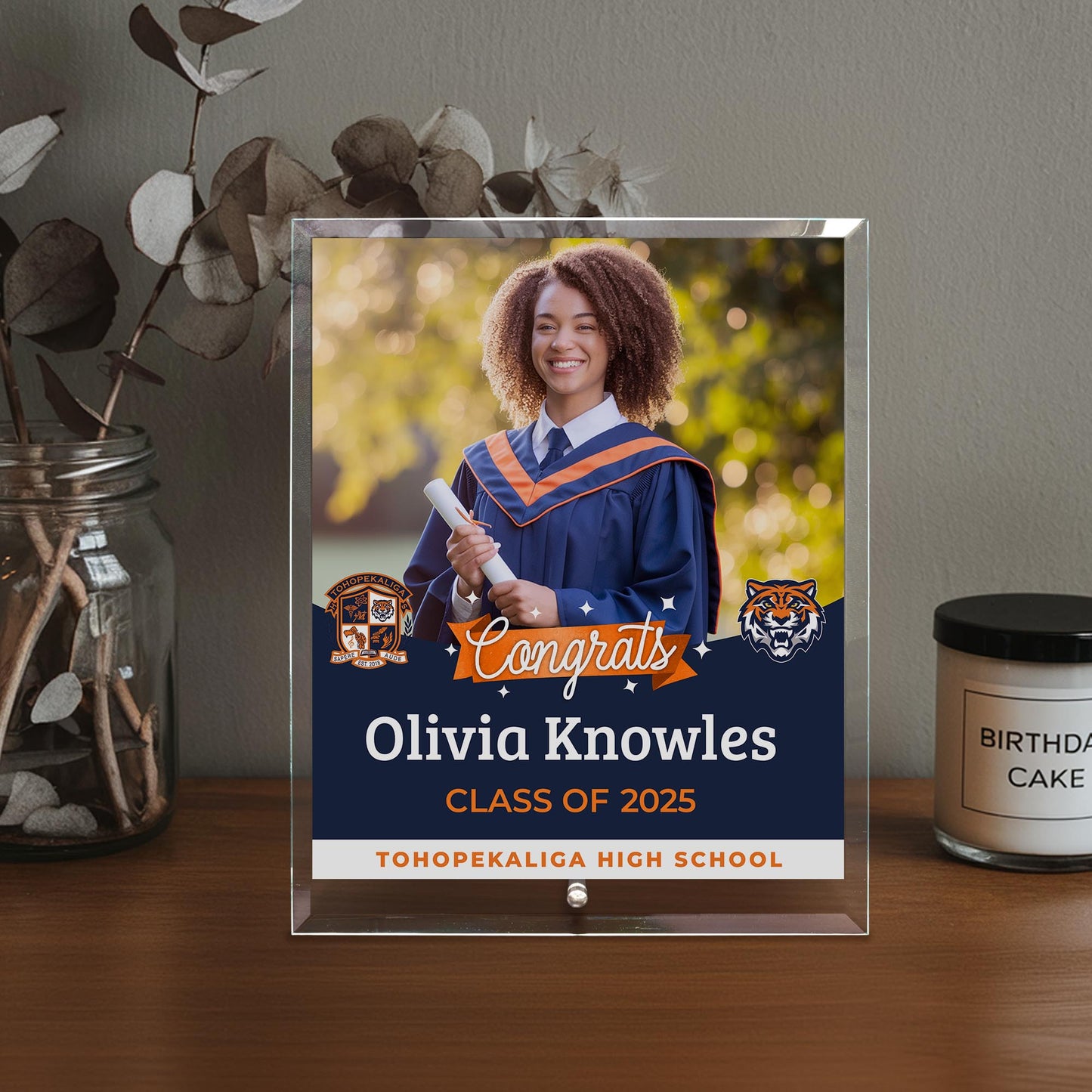 Tohopekaliga High School Glass Plaque Design 6