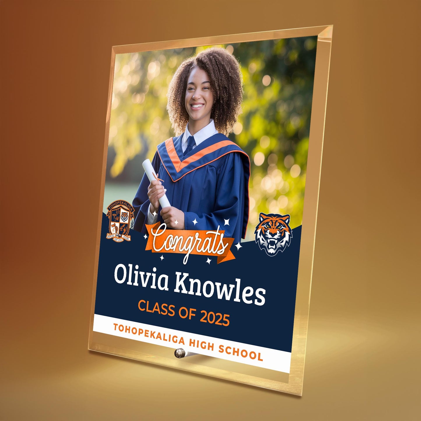 Tohopekaliga High School Glass Plaque Design 6